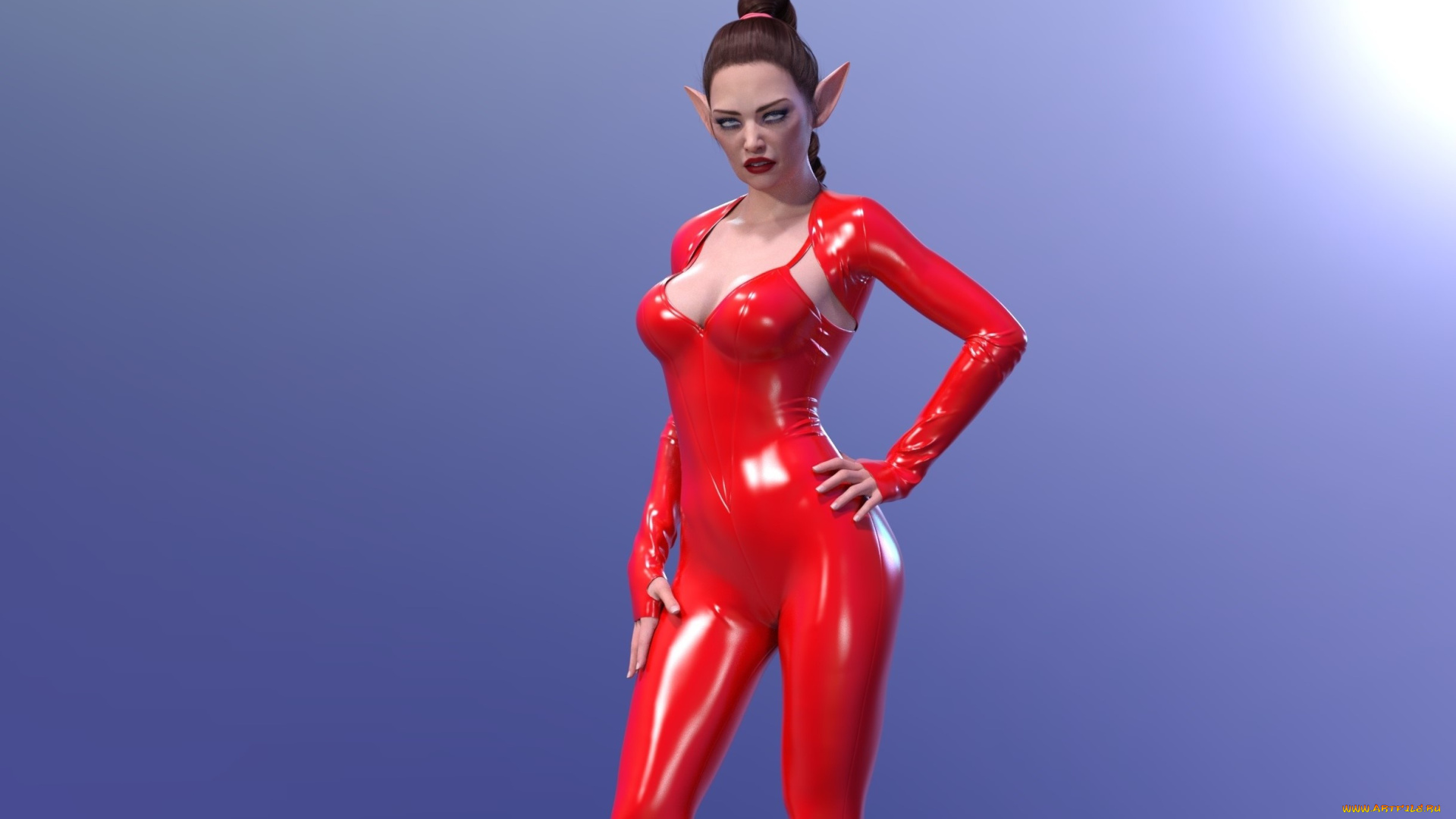 3д, графика, эльфы, , elves, взгляд, фон, эльфийка