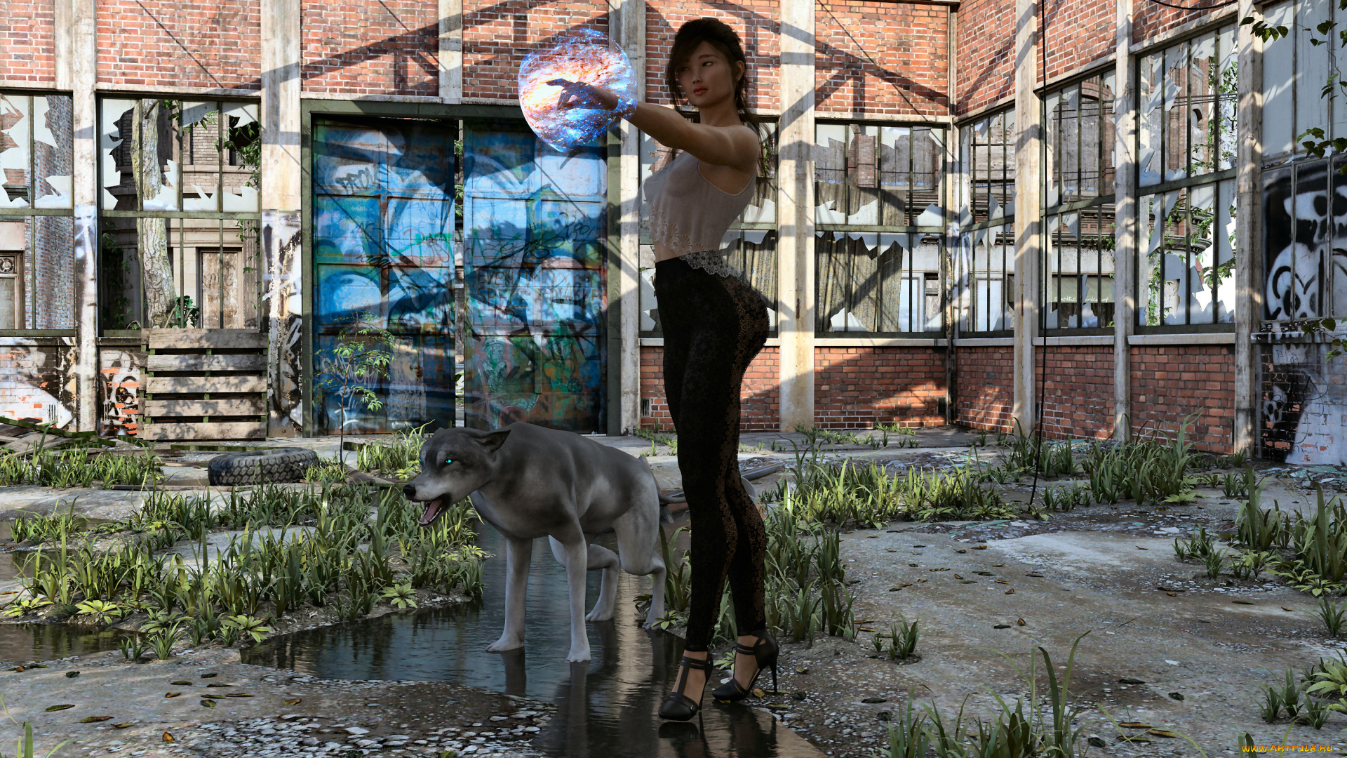 3д, графика, люди, и, животные, , people, and, animals, взгляд, девушка, фон