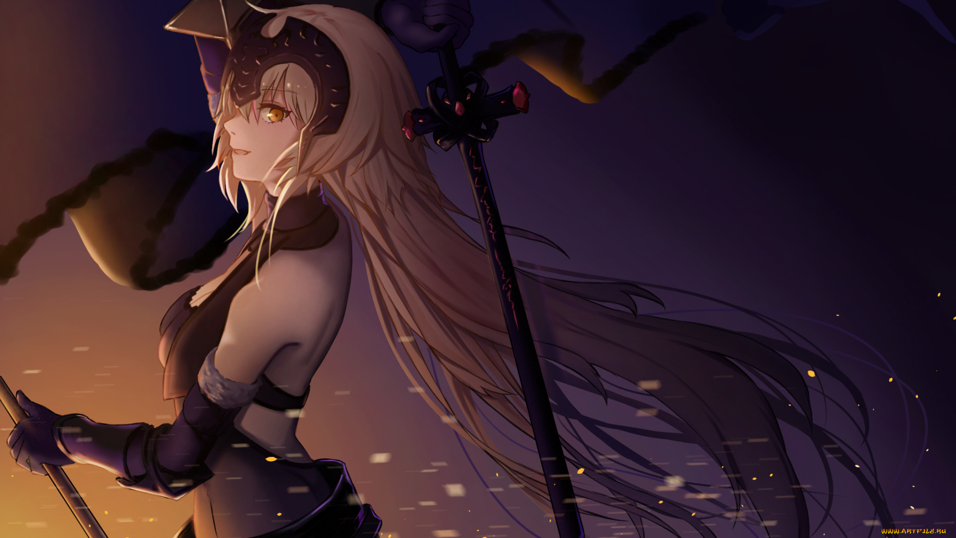 аниме, fate, stay, night, девушка