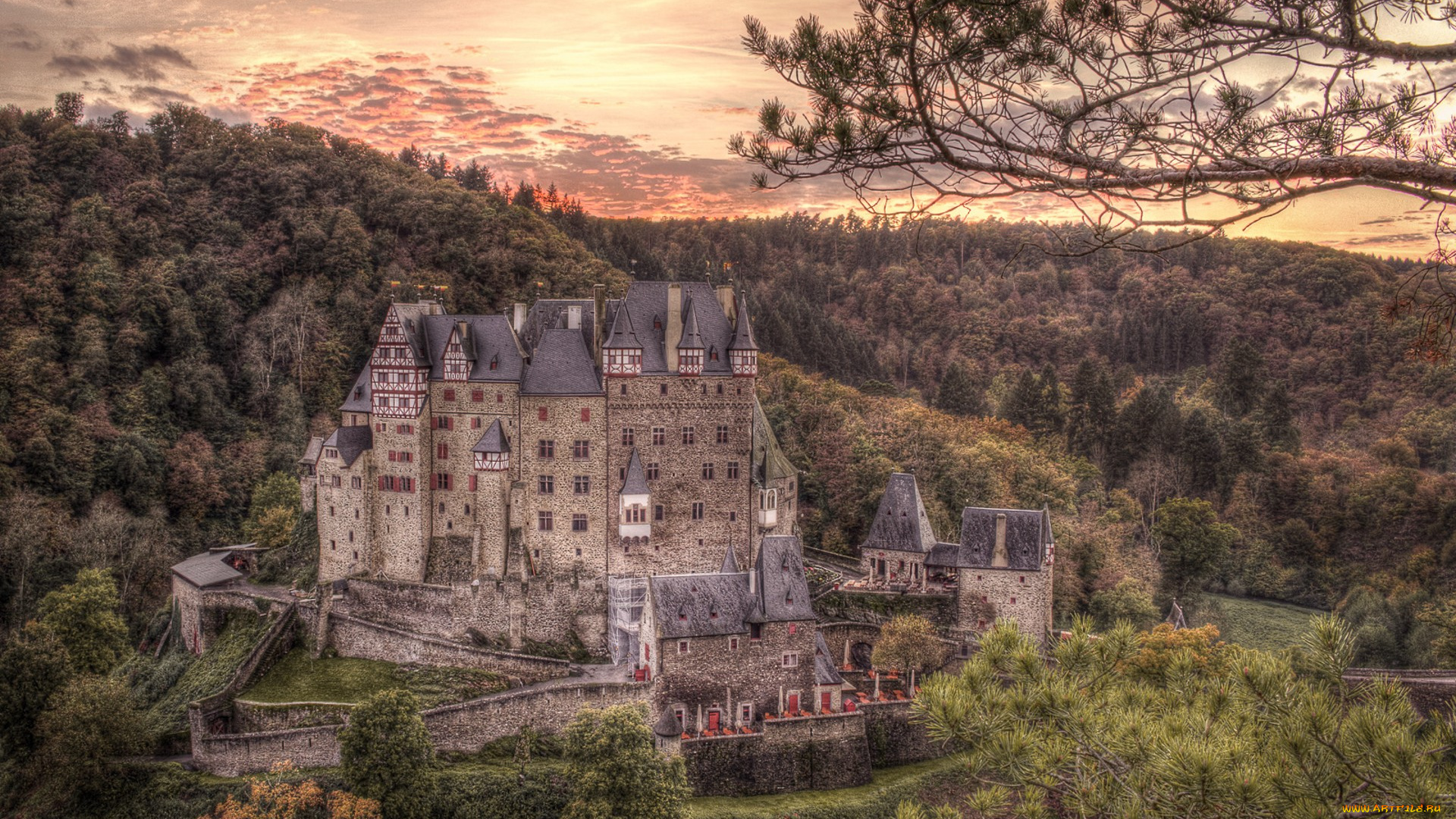 burg, eltz, , germany, города, замки, германии, горы, замок