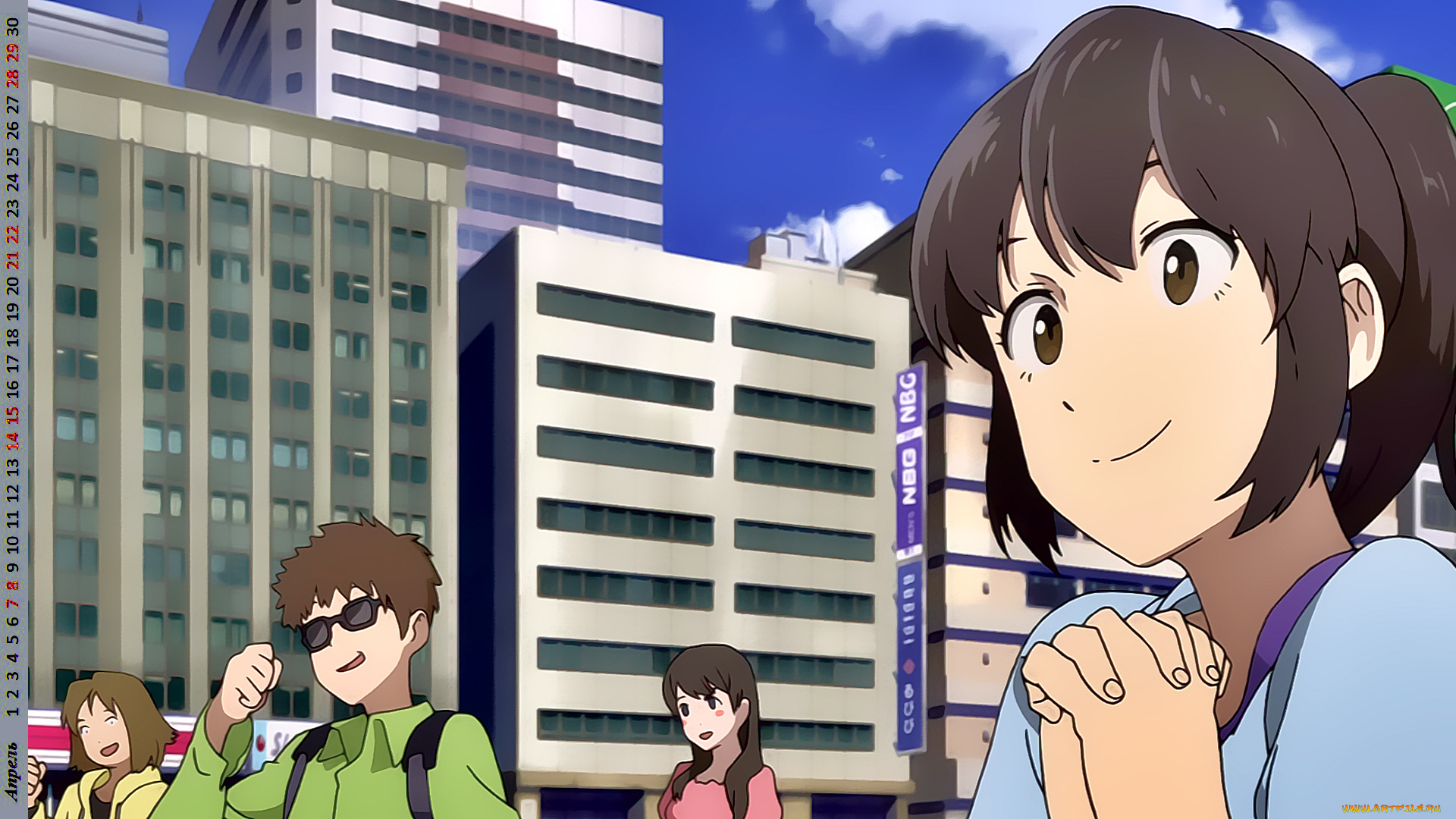 календари, аниме, девушка, взгляд, люди