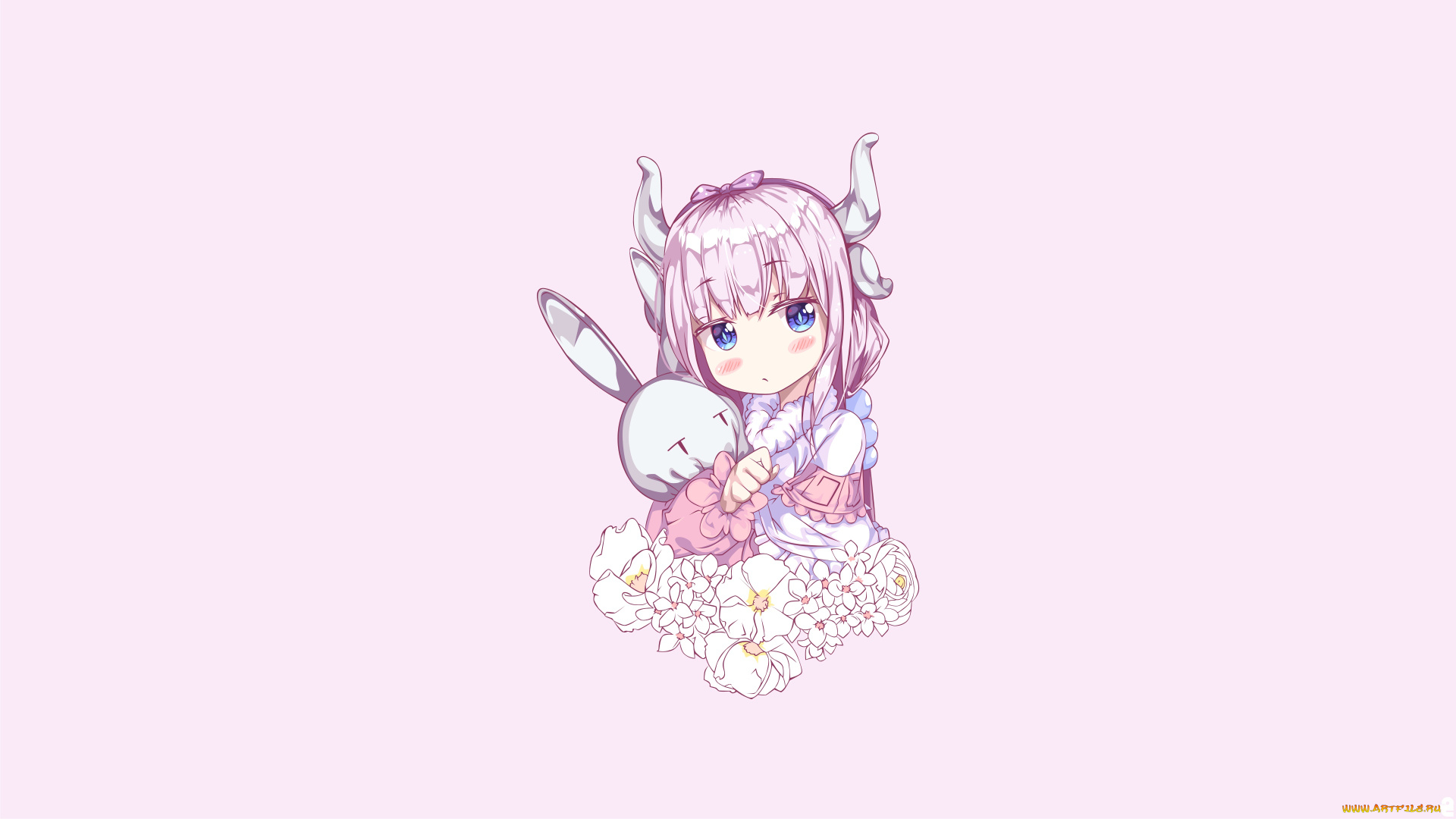 miss, kobayashi`s, dragon, maid, аниме, девушка, взгляд, фон