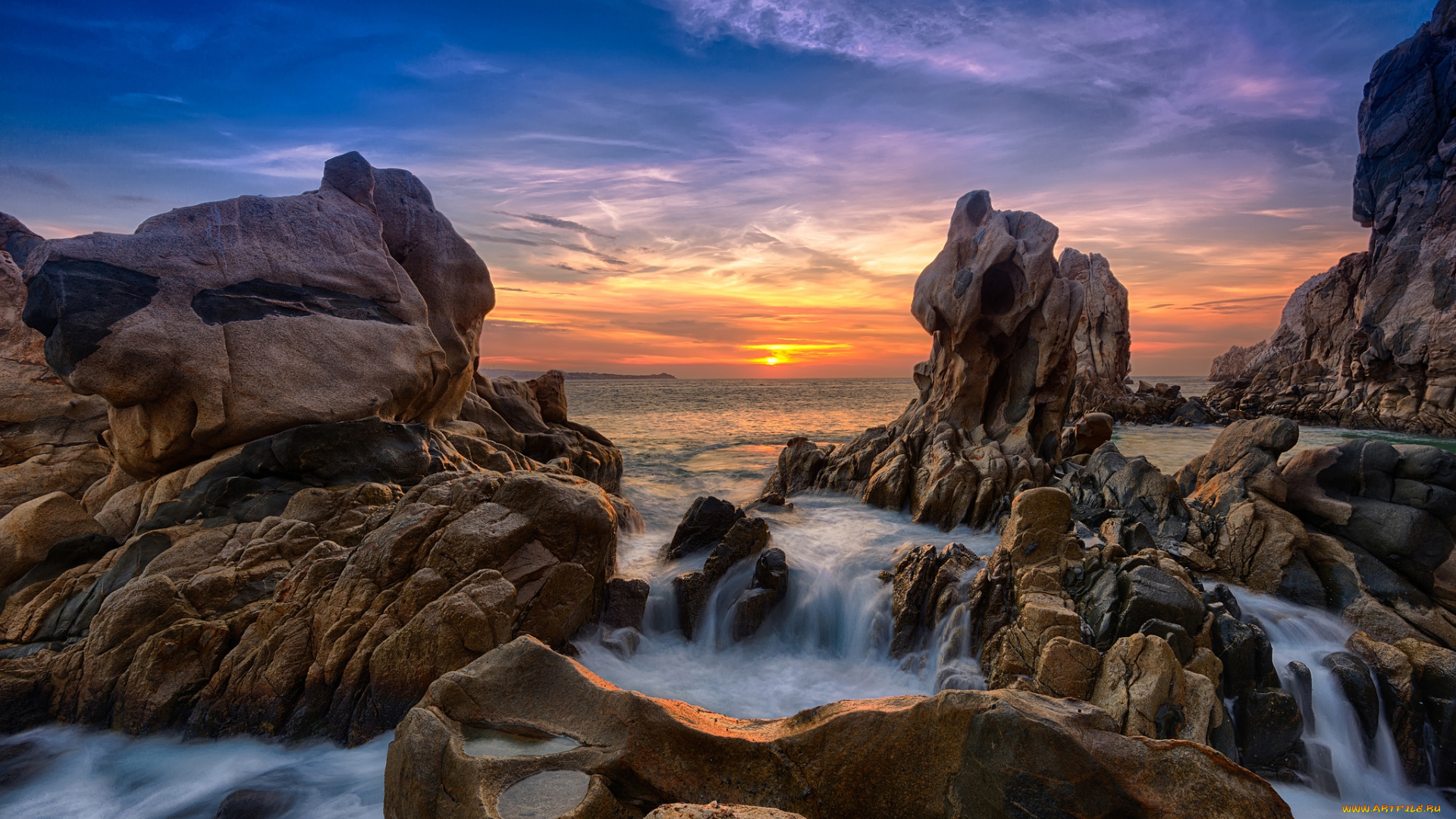 природа, побережье, простор