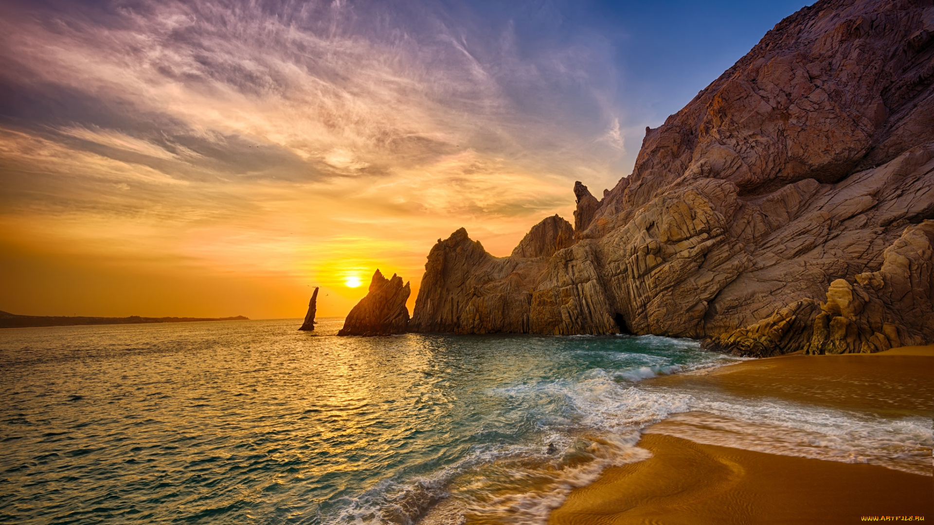 природа, побережье, простор