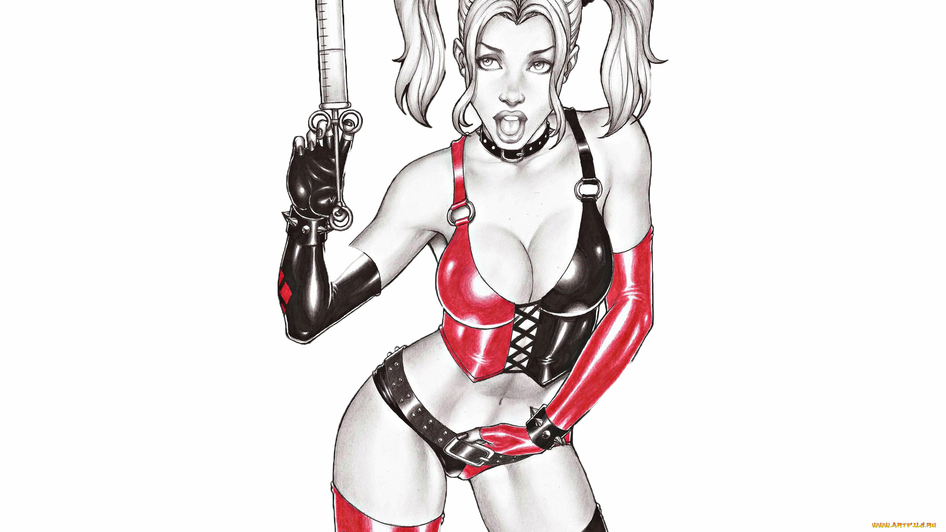 рисованное, комиксы, девушка, фон, шприц, униформа