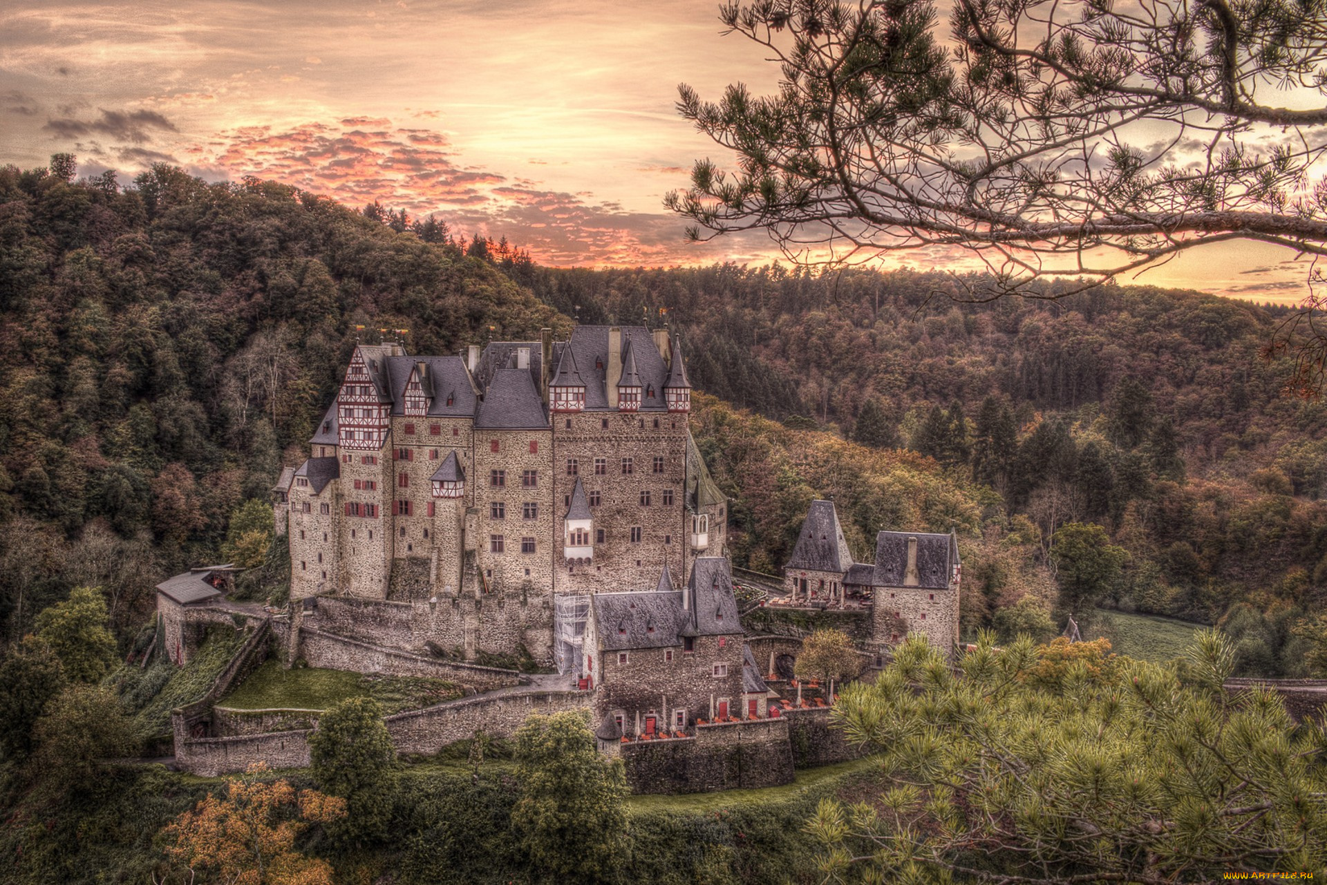 burg, eltz, , germany, города, замки, германии, горы, замок