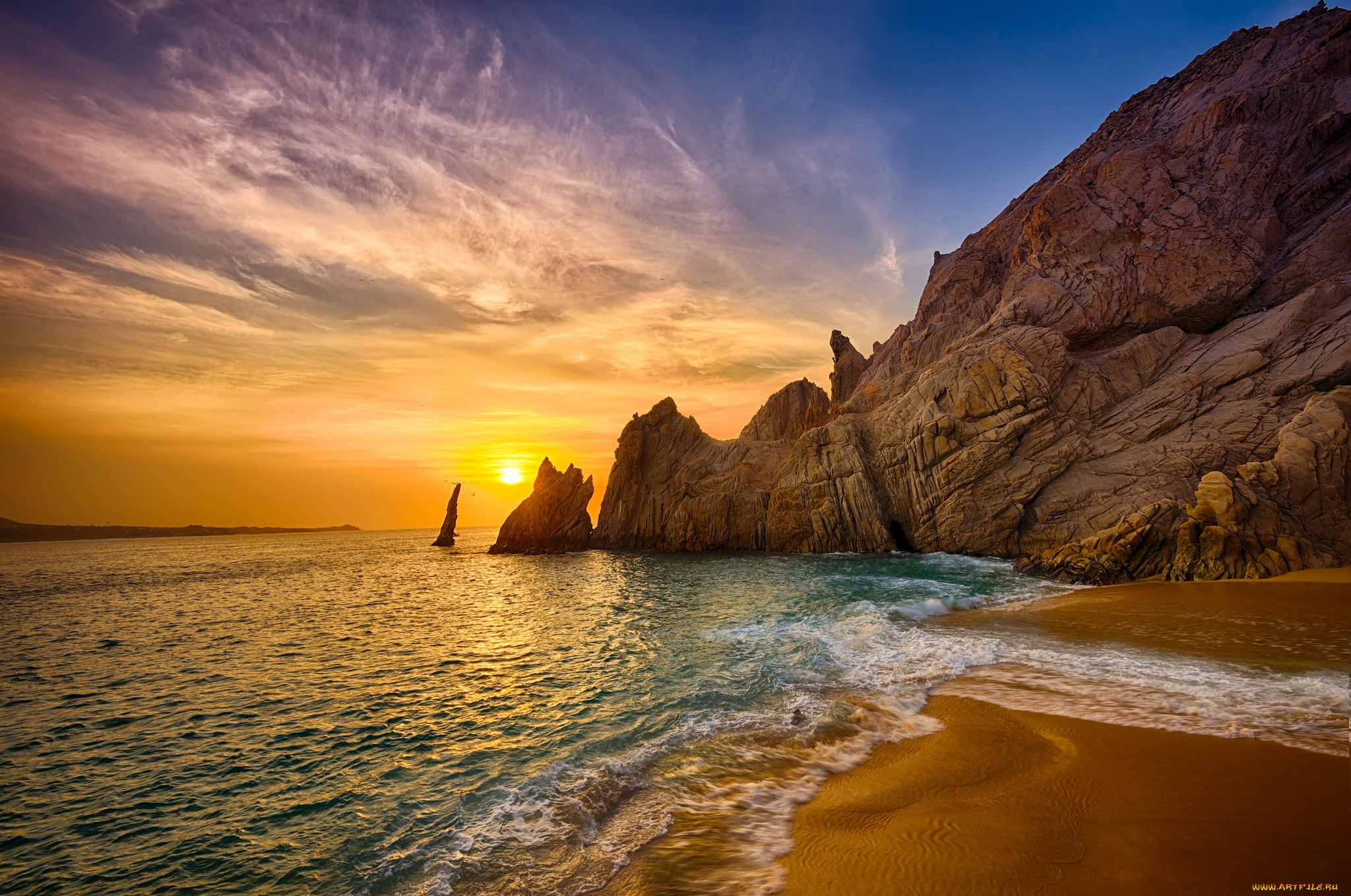 природа, побережье, простор