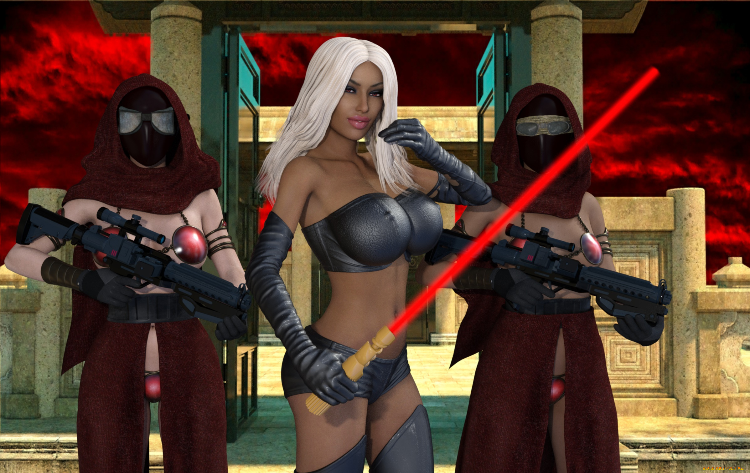 3д, графика, фантазия, , fantasy, девушка, фон, взгляд