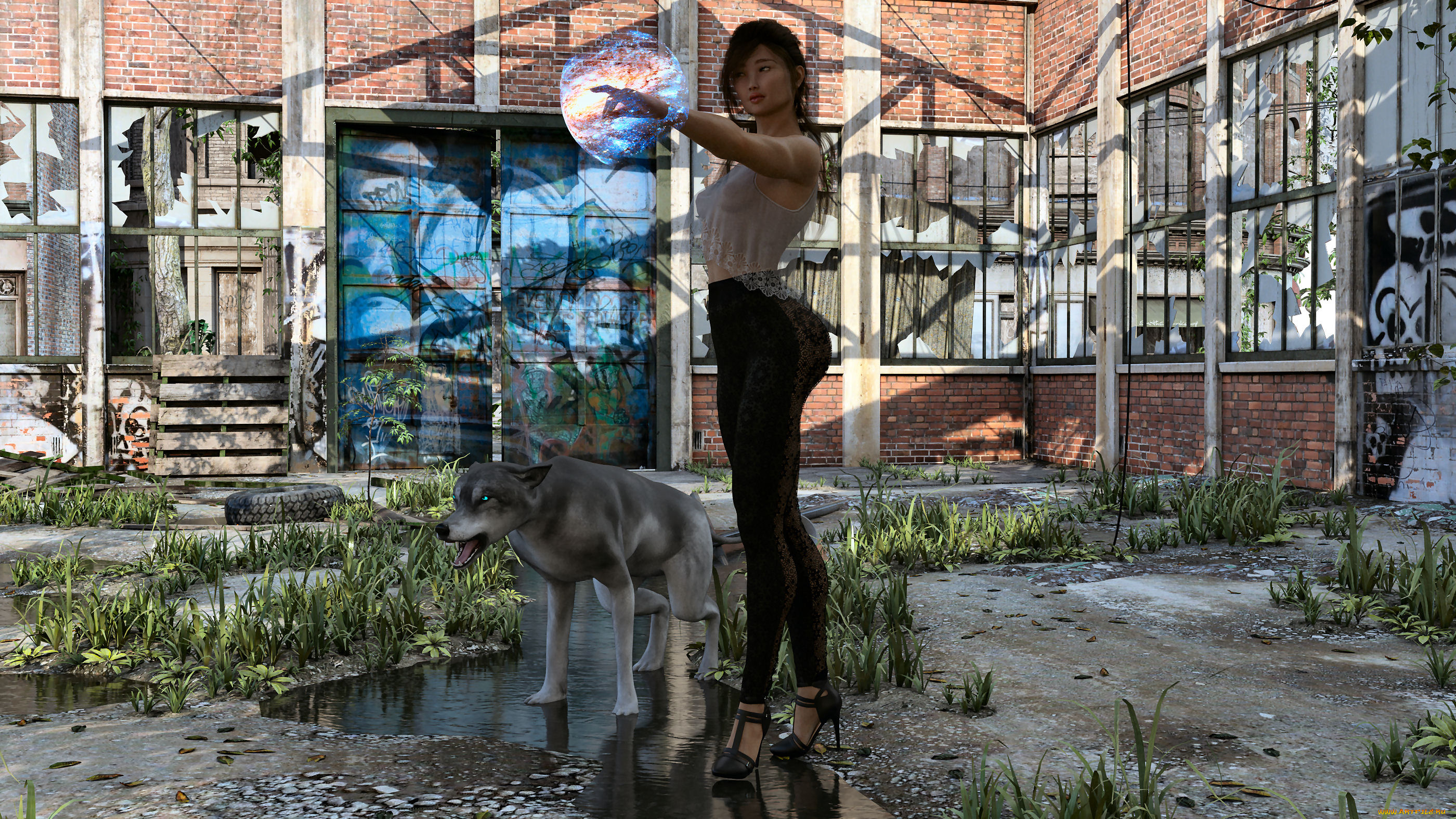 3д, графика, люди, и, животные, , people, and, animals, взгляд, девушка, фон