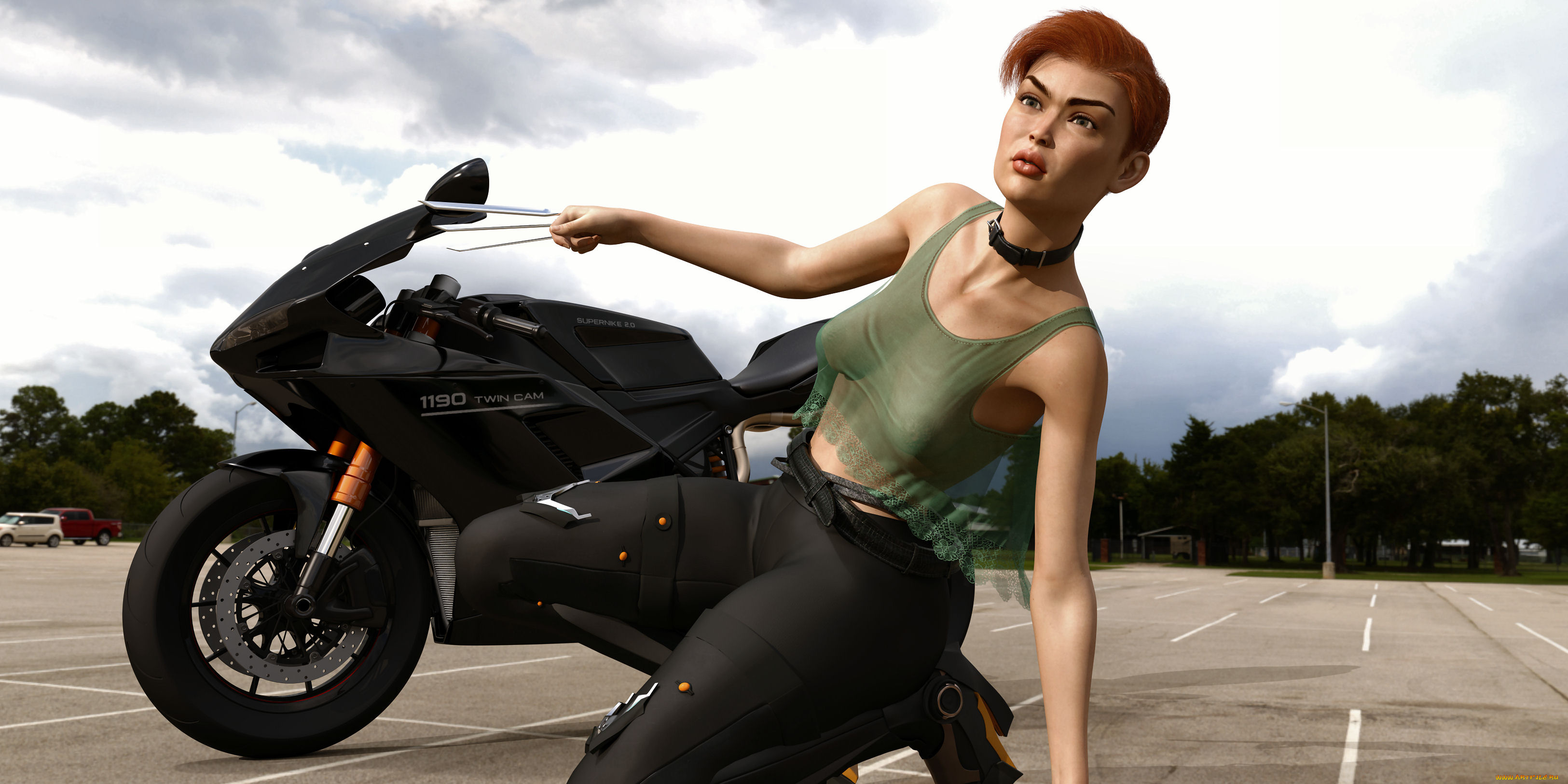 3д, графика, фантазия, , fantasy, фон, взгляд, девушка