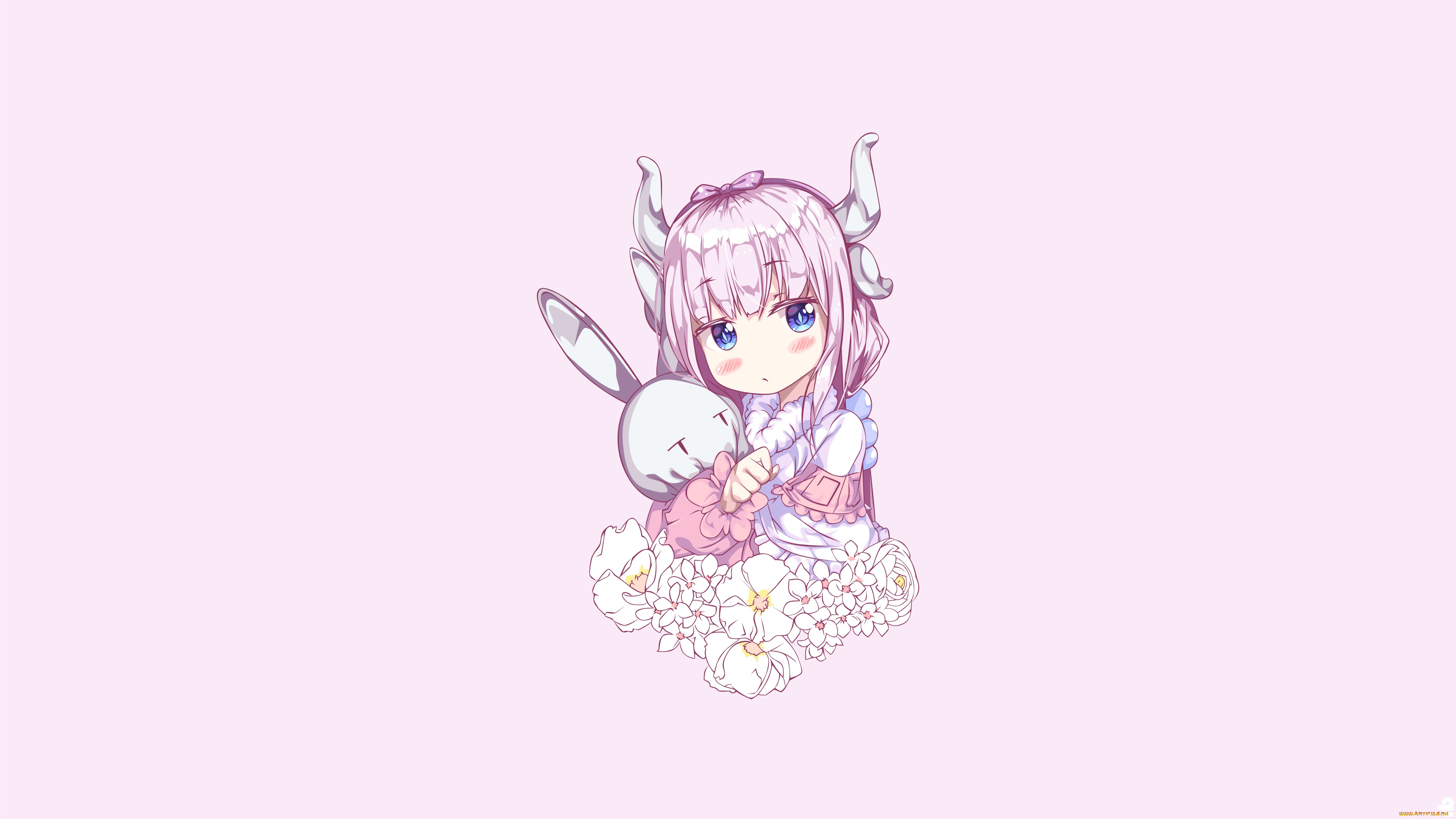 miss, kobayashi`s, dragon, maid, аниме, девушка, взгляд, фон