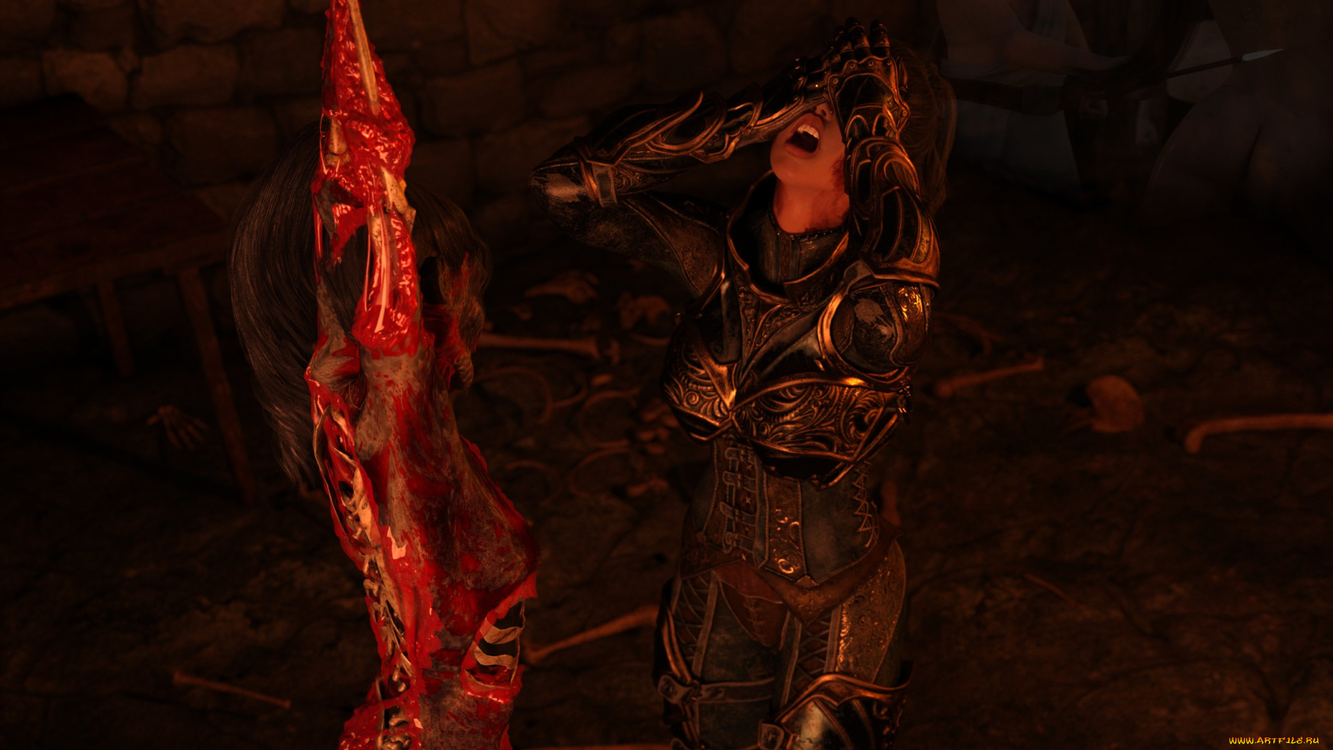 3д, графика, фантазия, , fantasy, фон, взгляд, девушка