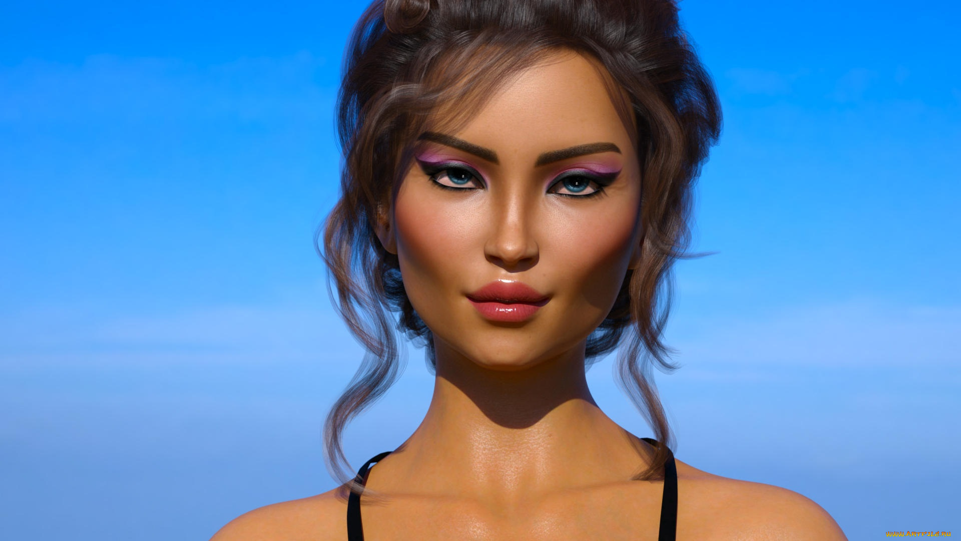 3д, графика, портрет, , portraits, фон, взгляд, девушка