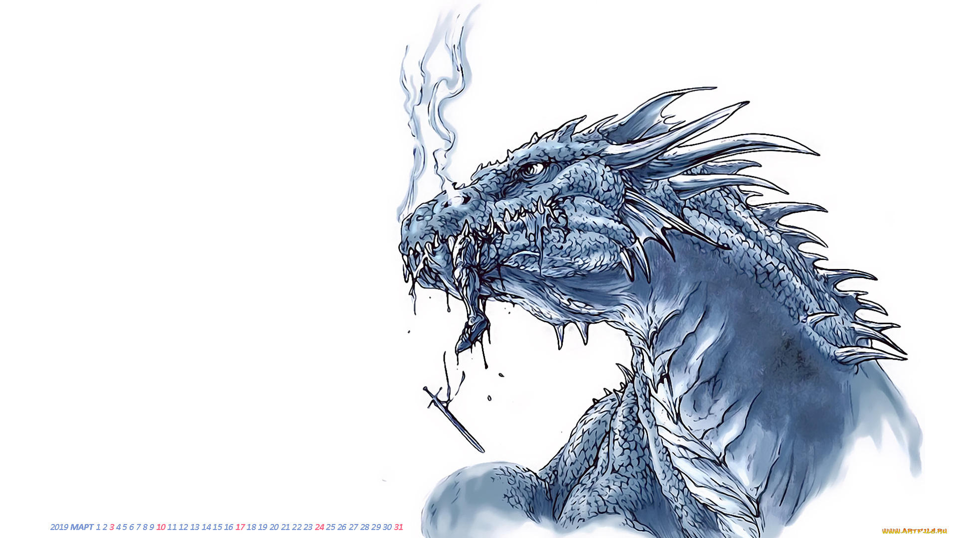 календари, фэнтези, дракон