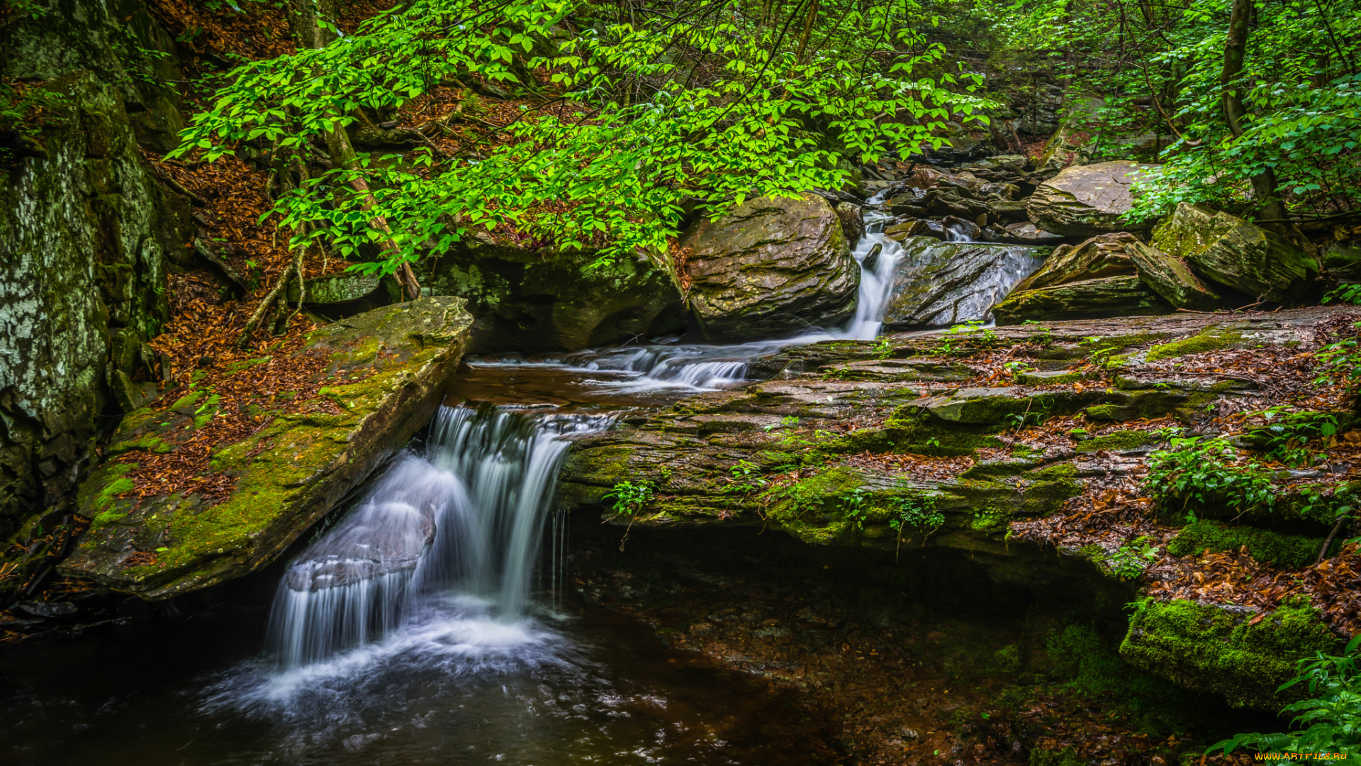 природа, водопады, камни, река, водопад