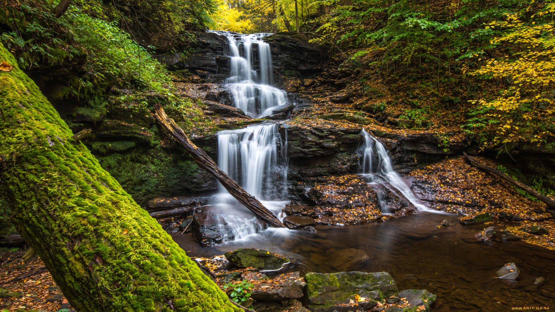 природа, водопады, водопад, река, камни