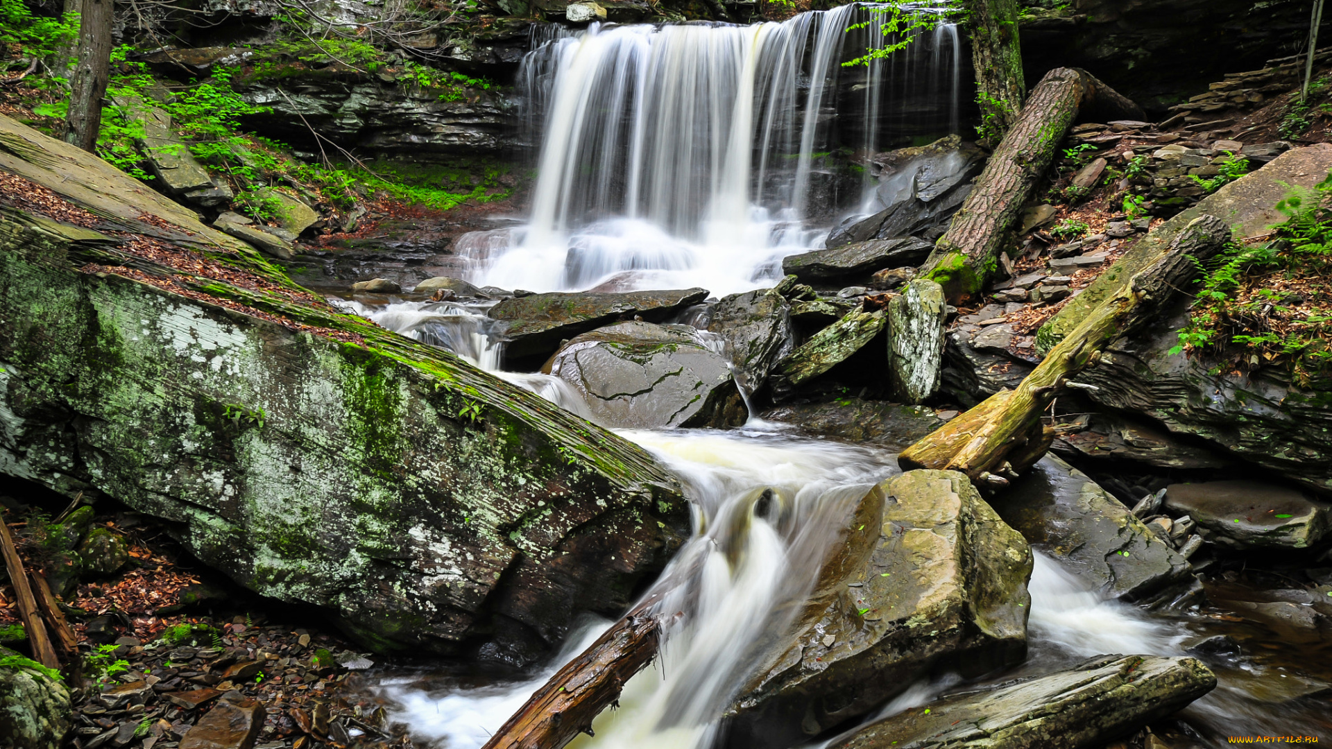 природа, водопады, водопад, река, камни