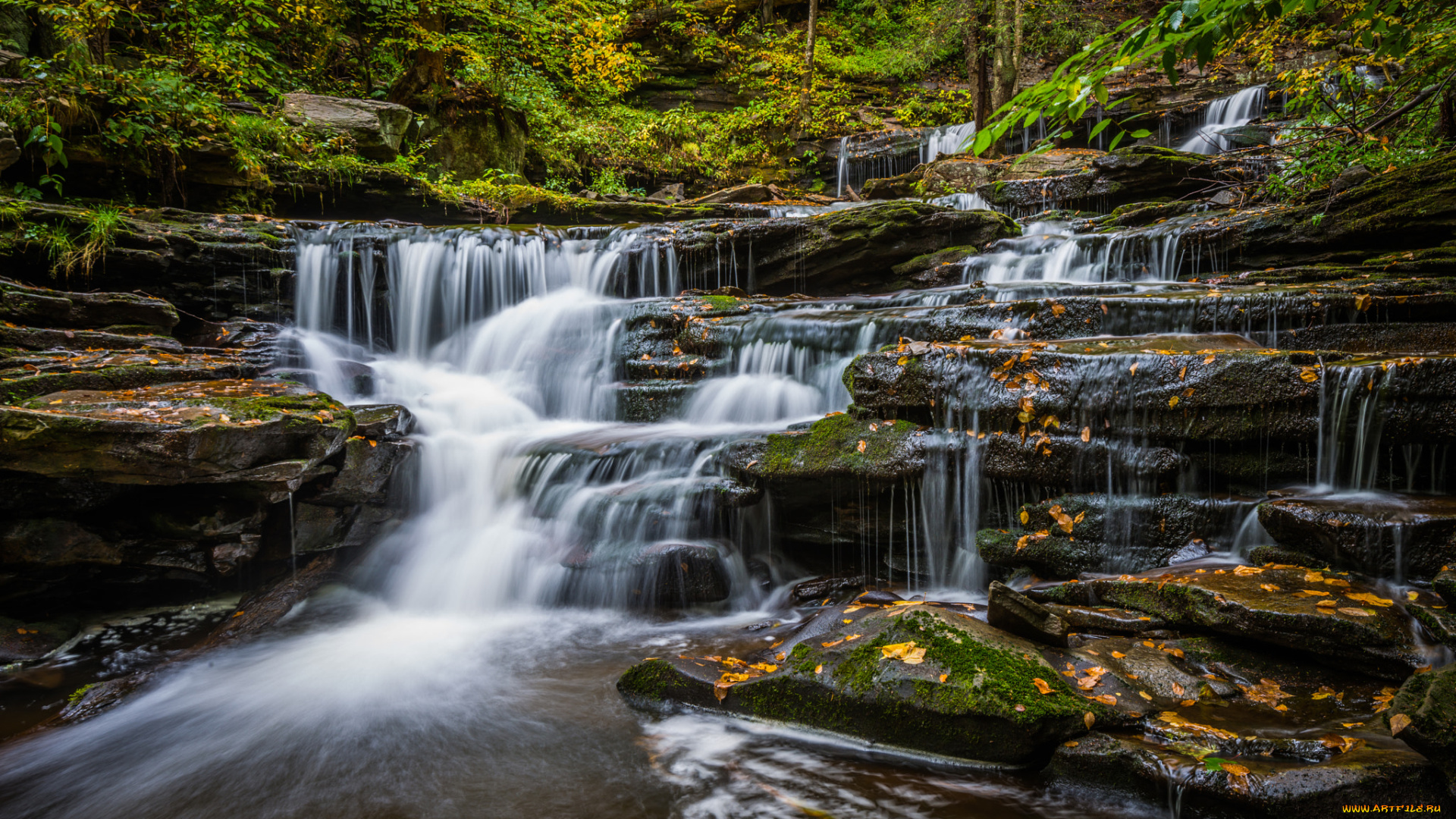 природа, водопады, водопад, река, камни