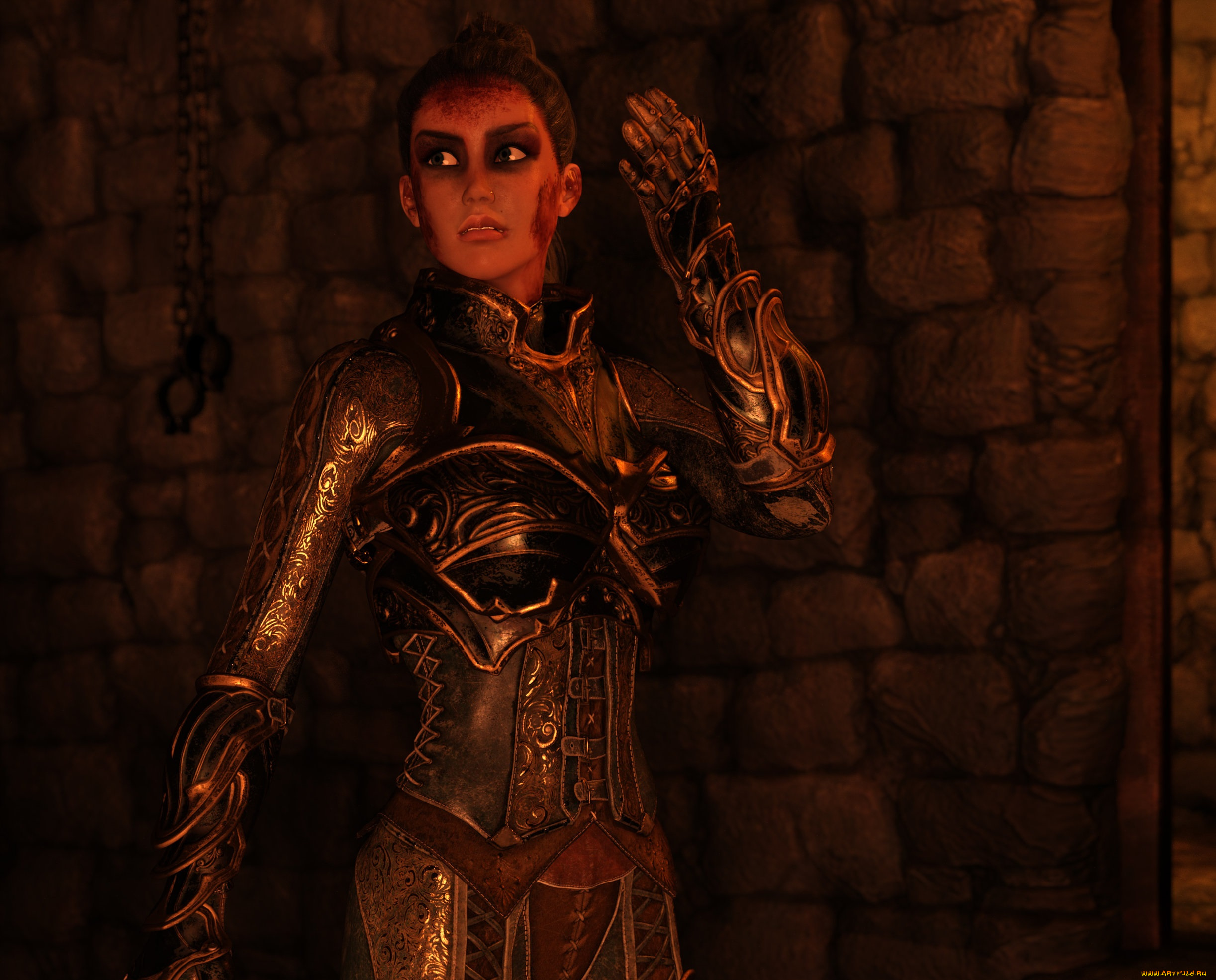 3д, графика, фантазия, , fantasy, фон, взгляд, девушка