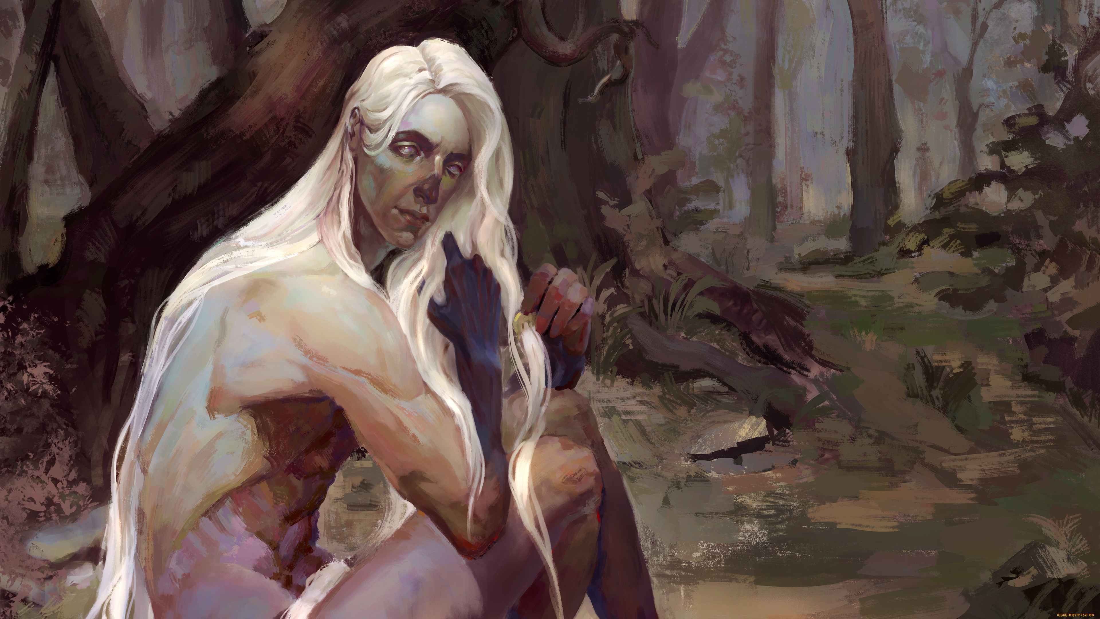 фэнтези, существа, мужчина, фон, взгляд