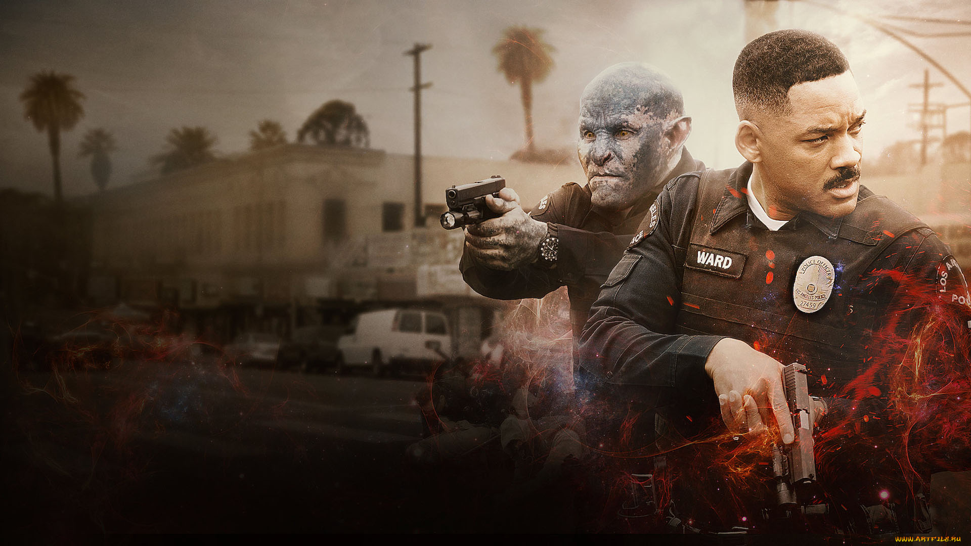 bright, , 2017, кино, фильмы, bright, яркость, уилл, смит, джоэл, эдгертон, фантастика, фэнтези, боевик