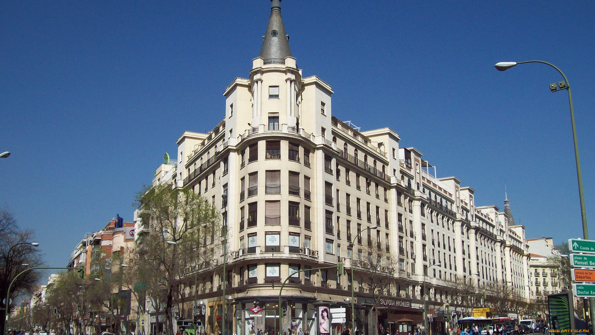 города, мадрид, , испания, здание, улицы
