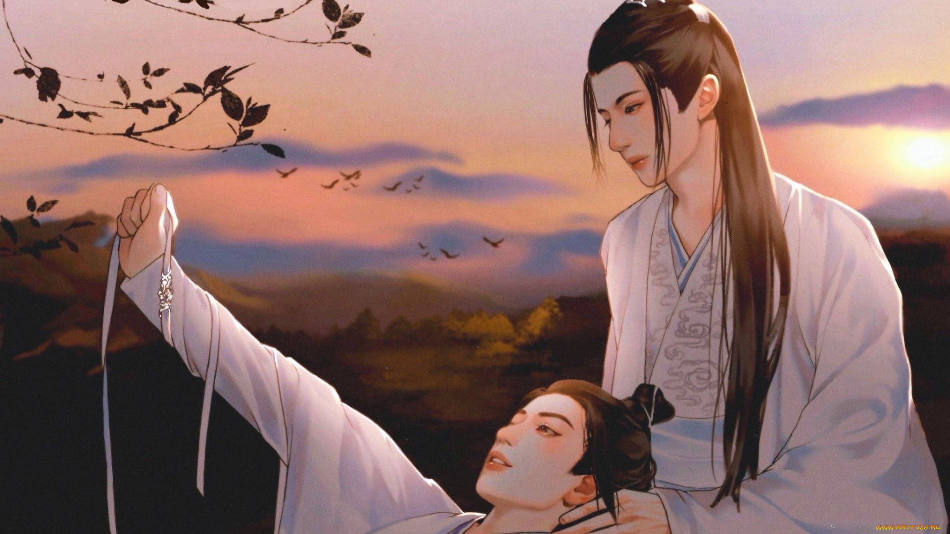 рисованное, кино, , мультфильмы, вэй, усянь, лань, ванцзы, лента, птицы