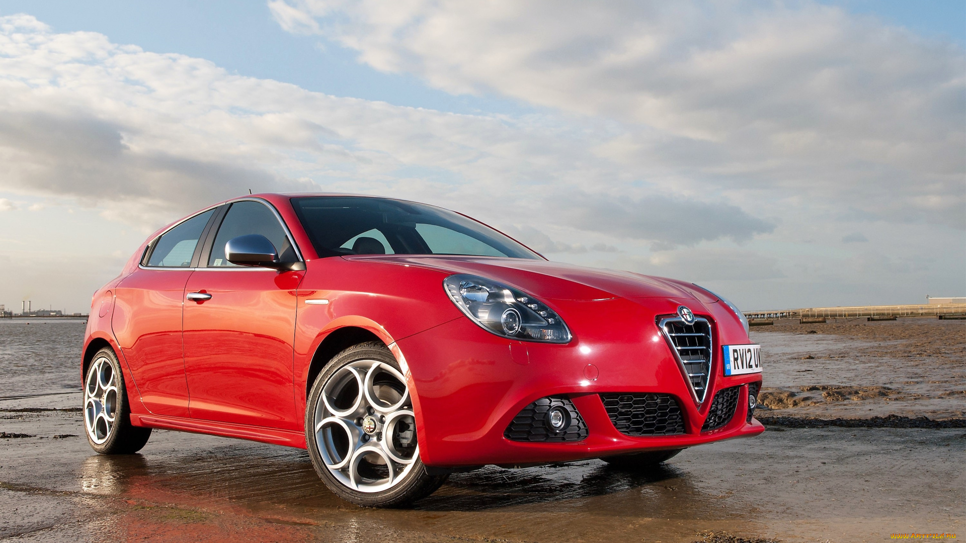 автомобили, alfa, romeo, красный, побережье