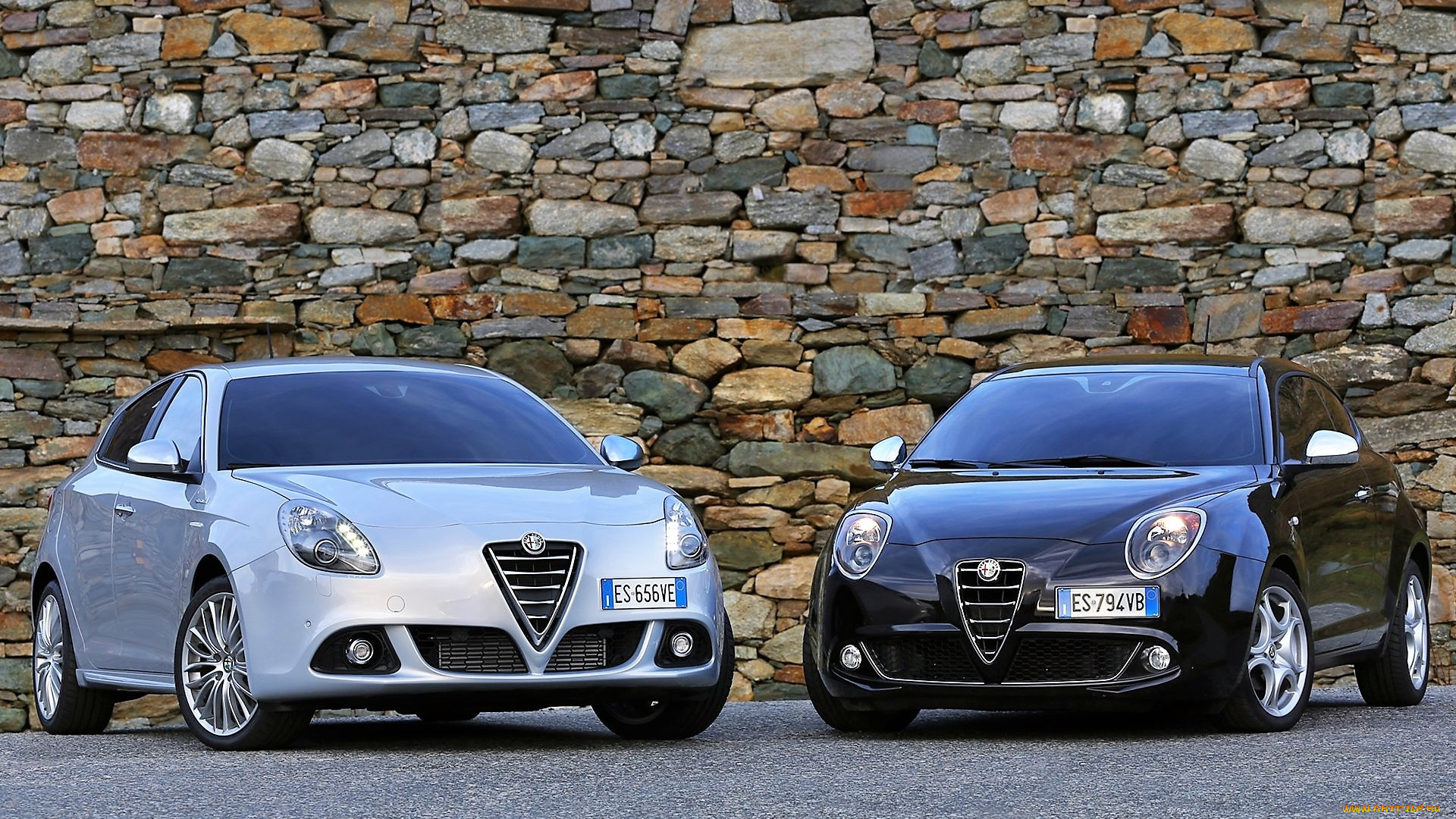 автомобили, alfa, romeo, серебристый, черный, стена