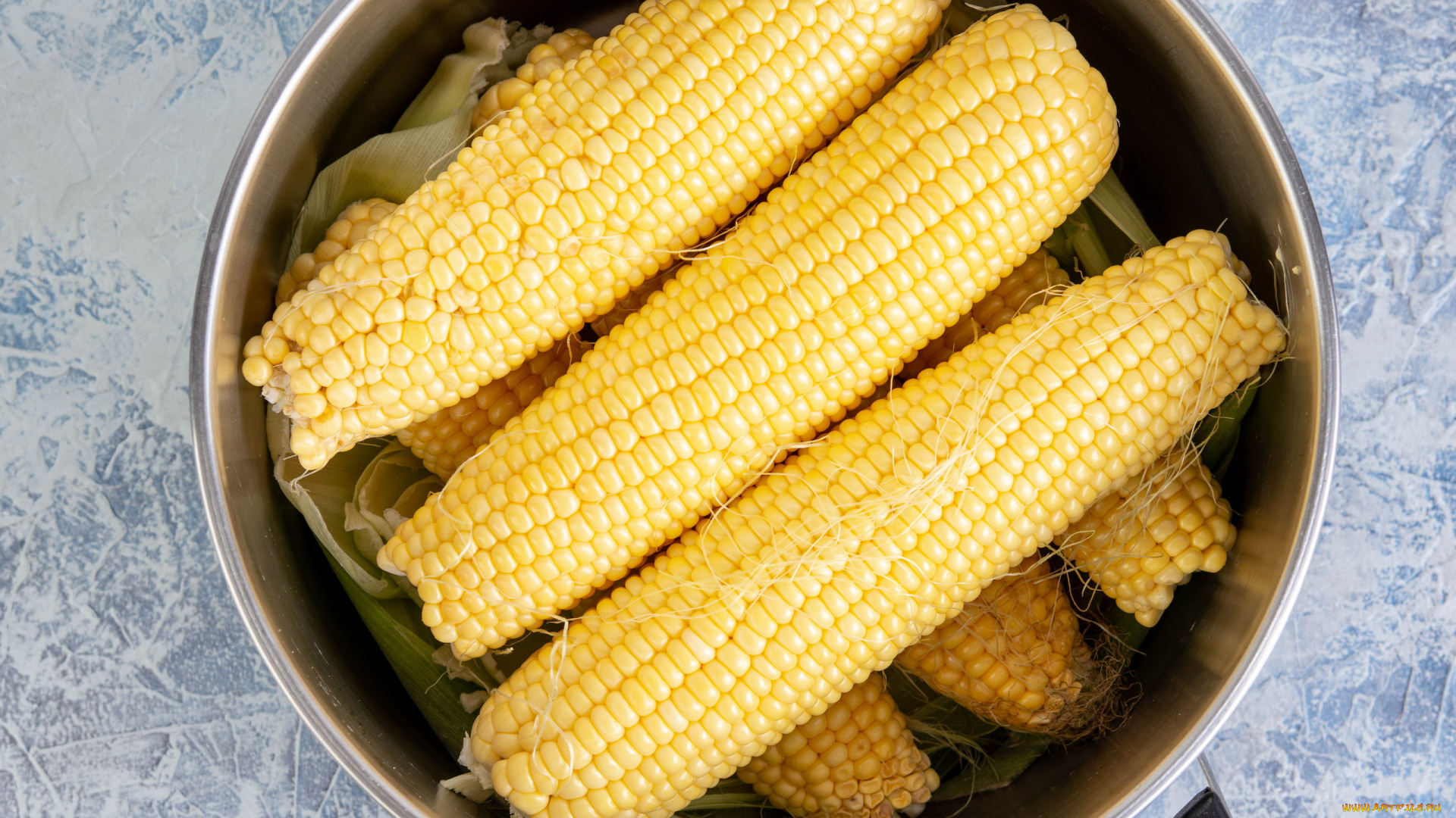 еда, кукуруза, кастрюля, спелая, початки