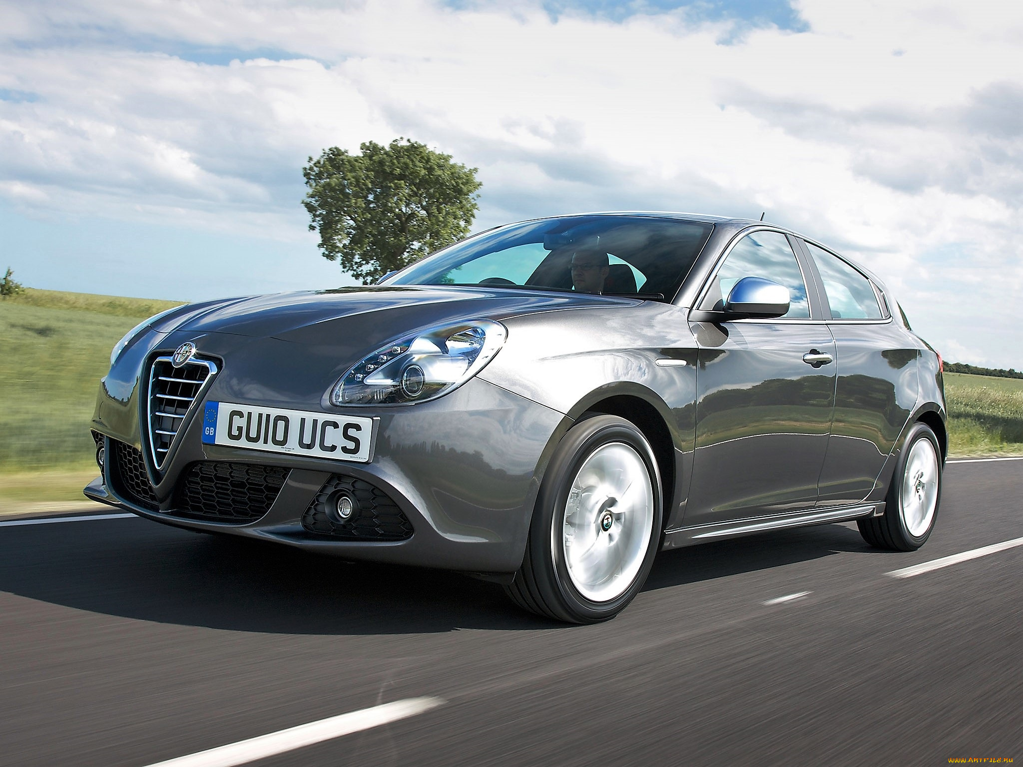 автомобили, alfa, romeo, серый, скорость, дорога