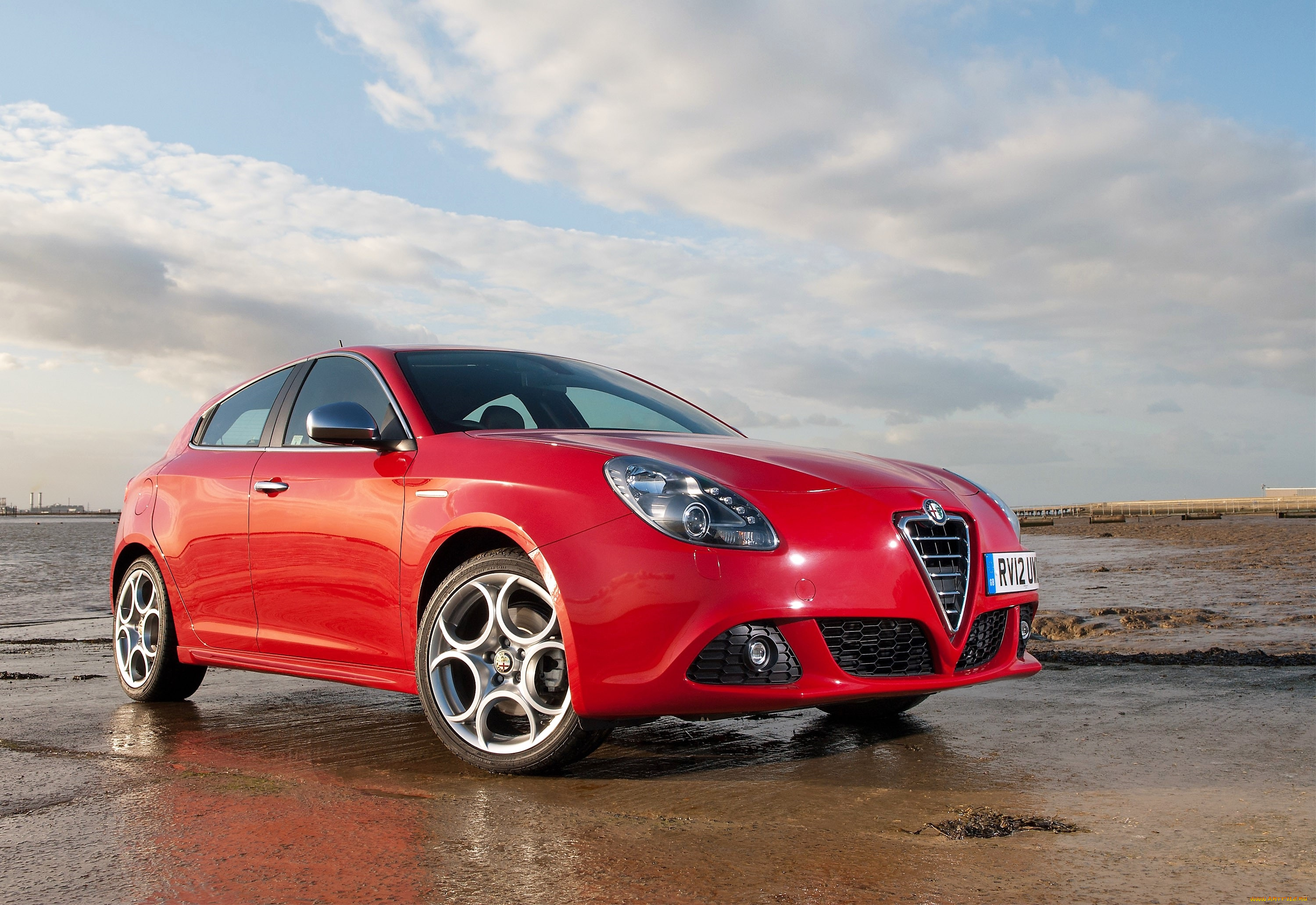 автомобили, alfa, romeo, красный, побережье