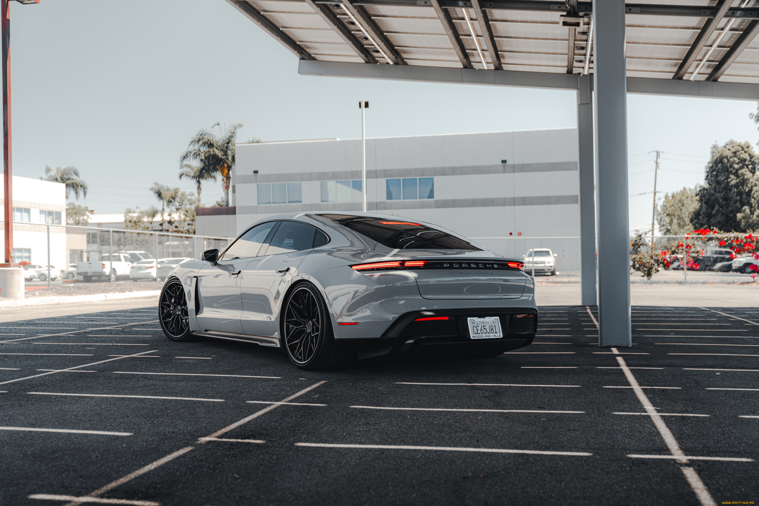 porsche, taycan, white, автомобили, porsche, taycan, sportcar, white, parking