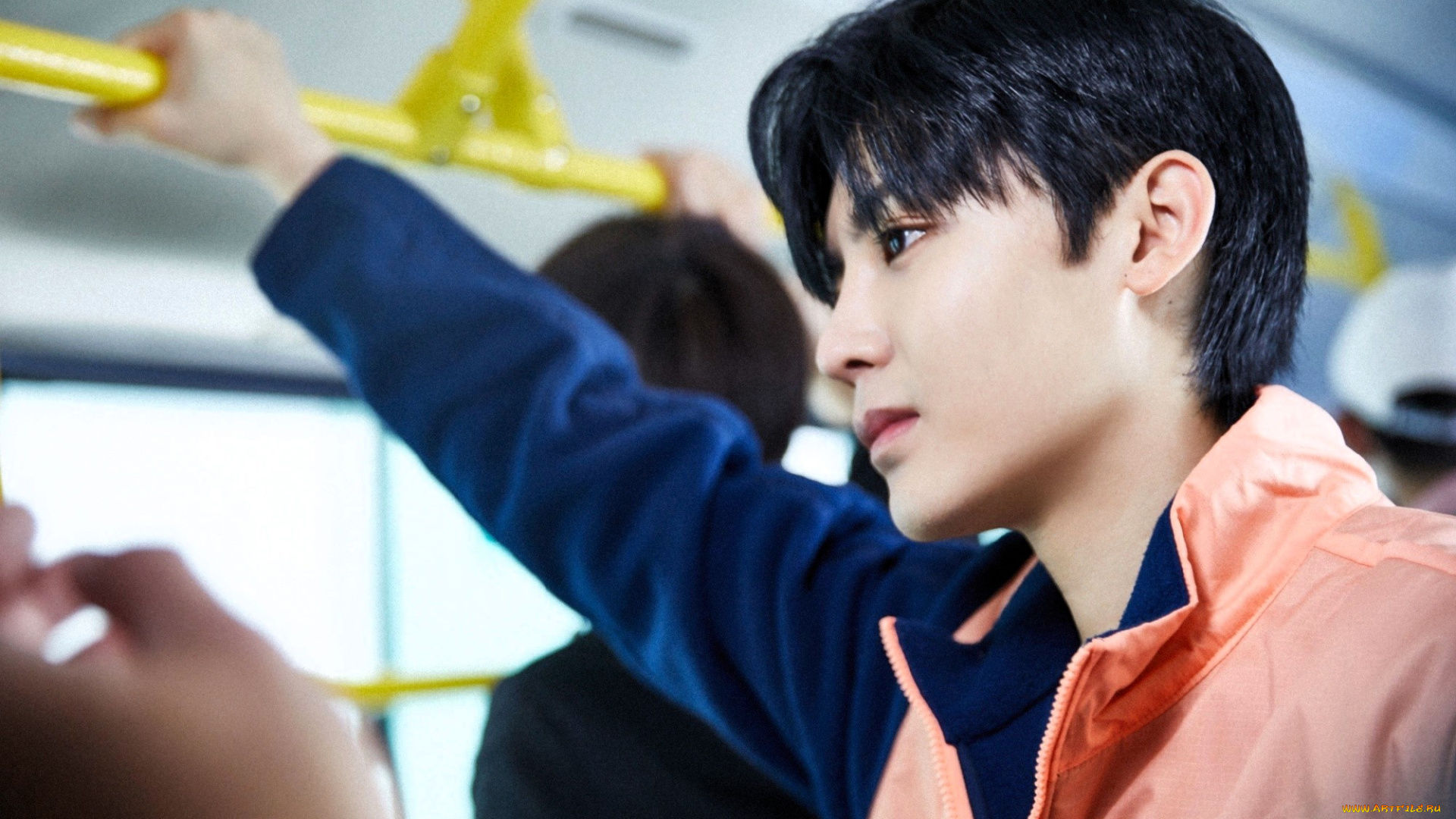 мужчины, hou, ming, hao, актер, куртка, автобус