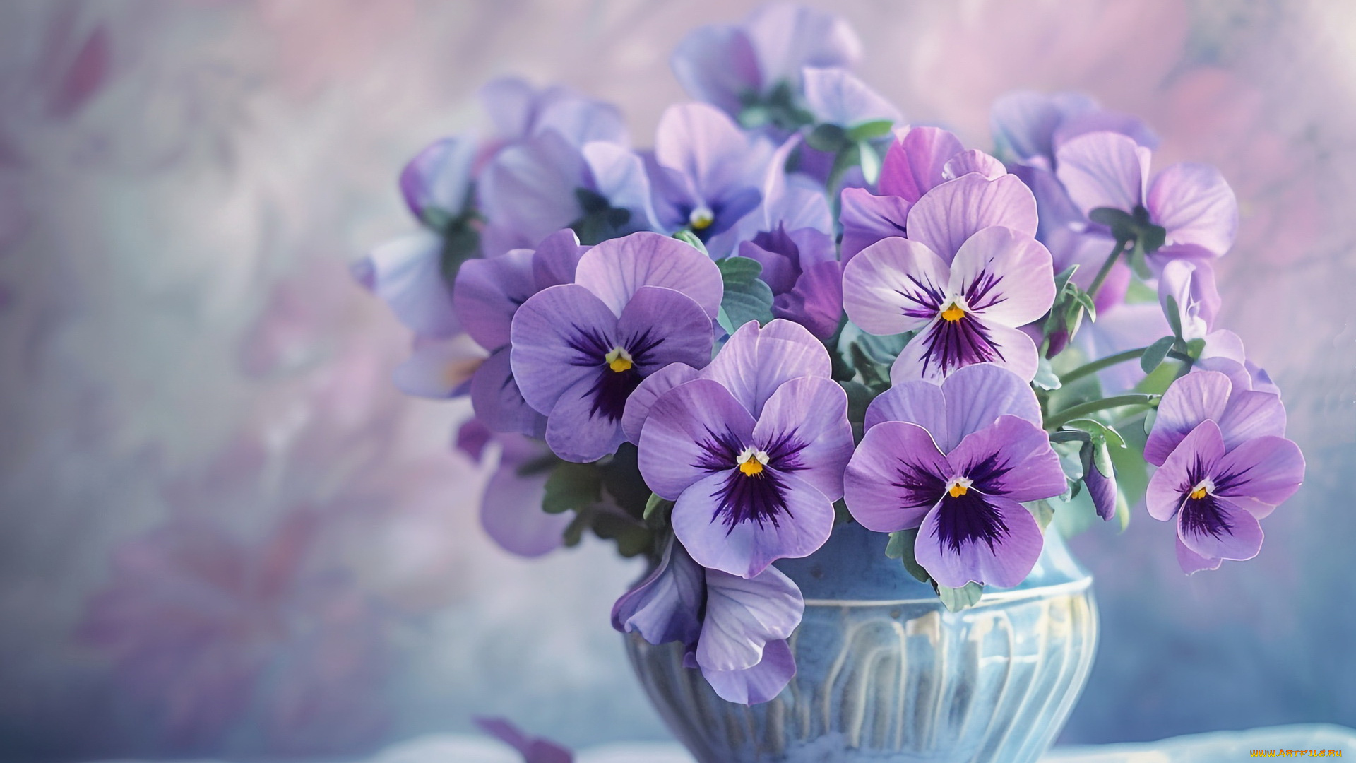 3д, графика, цветы, , flowers, анютины, глазки