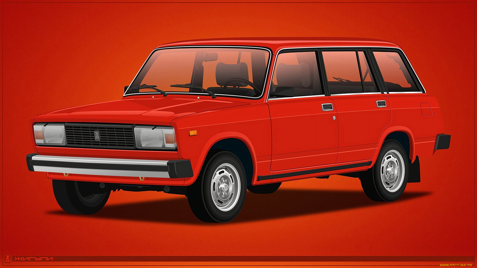 автомобили, рисованные, ваз, 2104