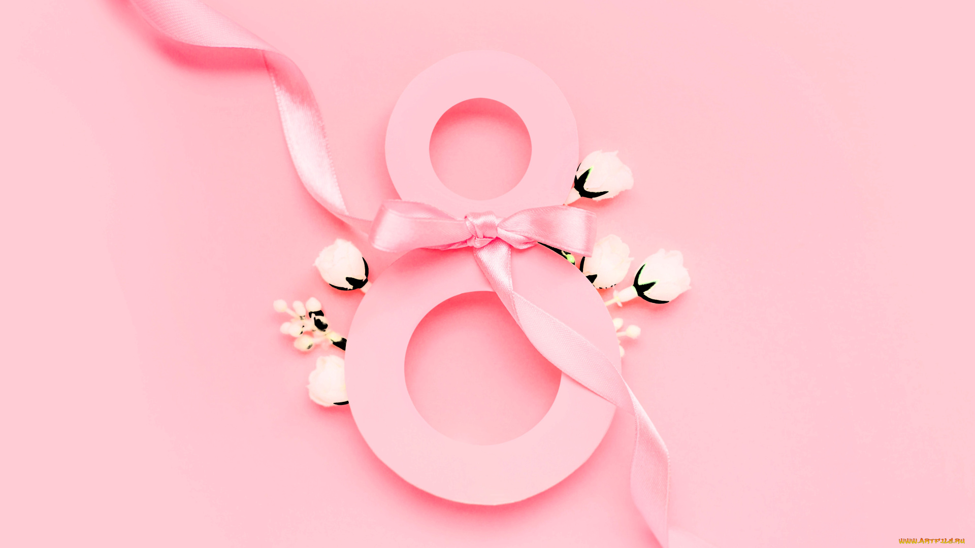 праздничные, международный, женский, день, -, 8, марта, цифра, лента, цветы