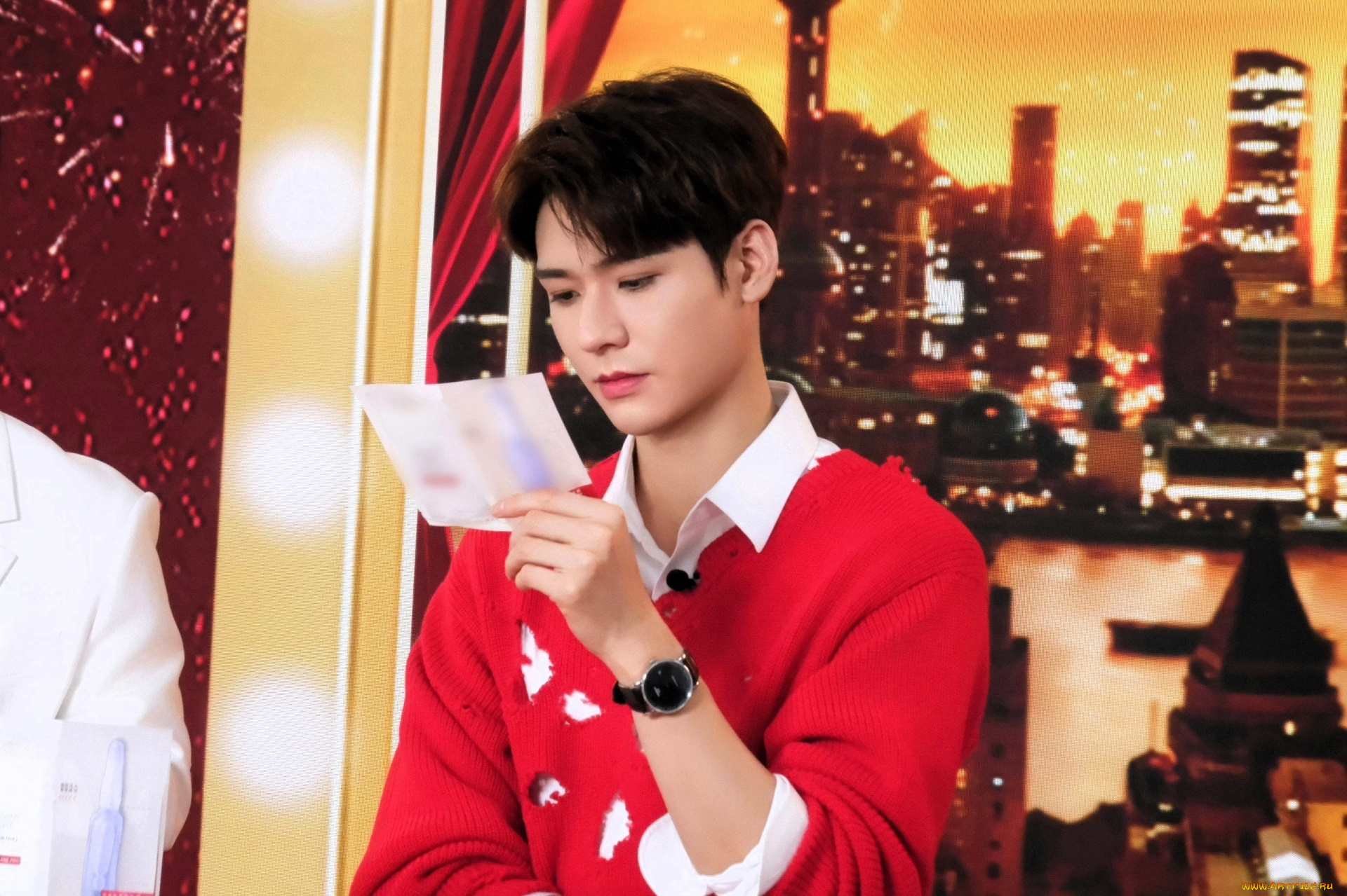 мужчины, gong, jun, |, simon, gong, актер, свитер, часы, листок