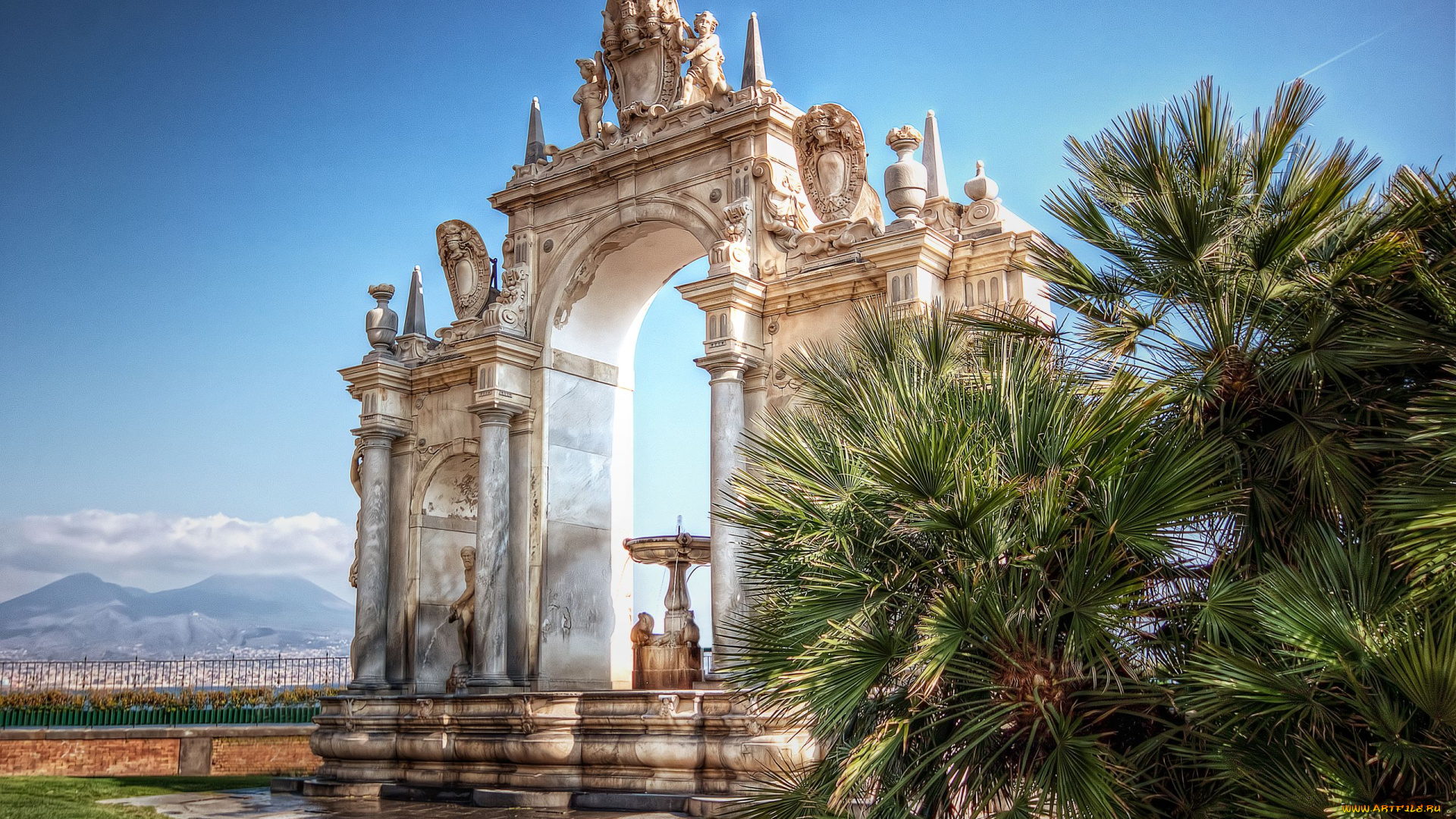 la, fontana, dell`immacolatella, naples, italy, города, фонтаны