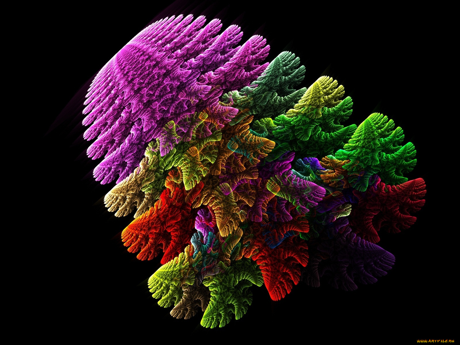 3д, графика, fractal, фракталы, фон, цвета, узор