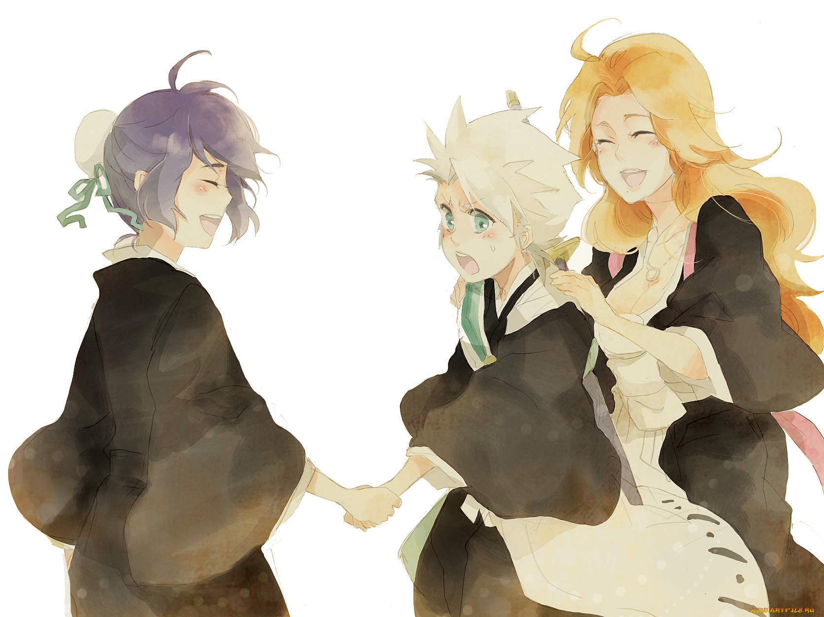 аниме, bleach, hinamori, momo, hitsugaya, toushirou, matsumoto, rangiku