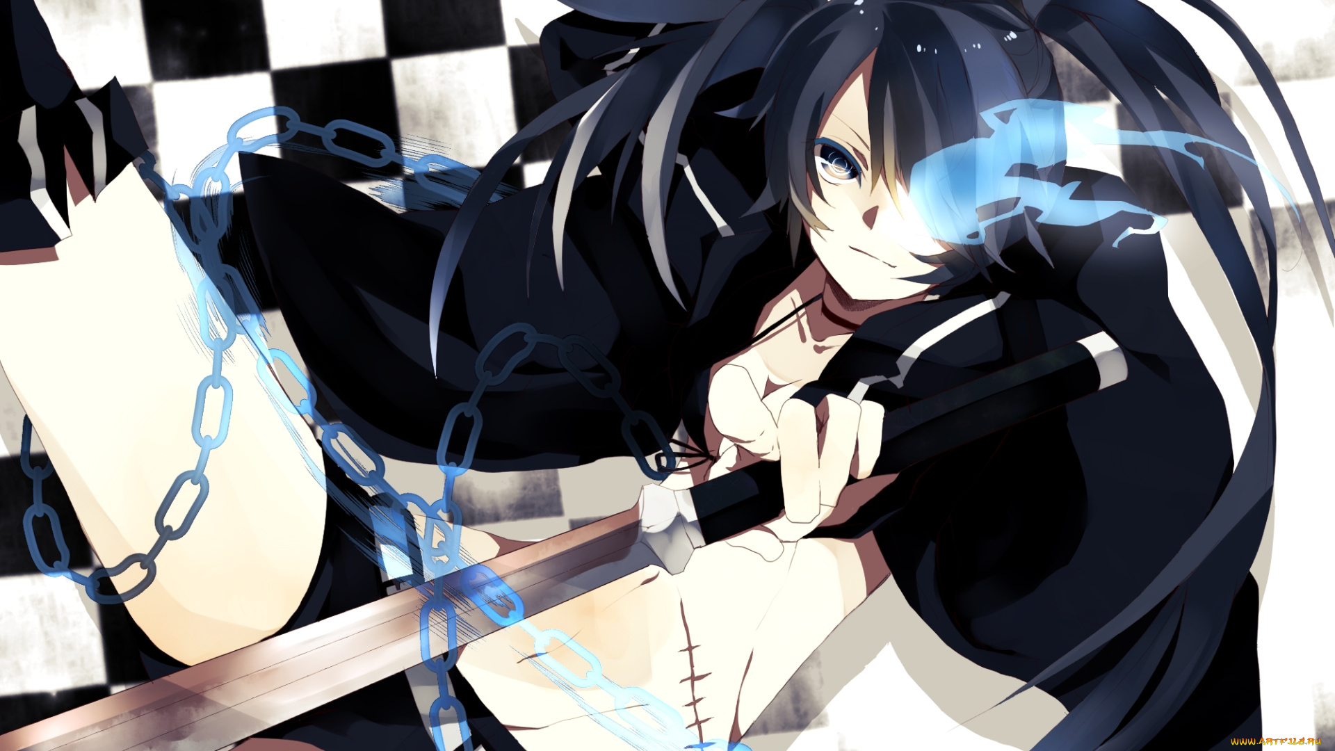 аниме, black, rock, shooter