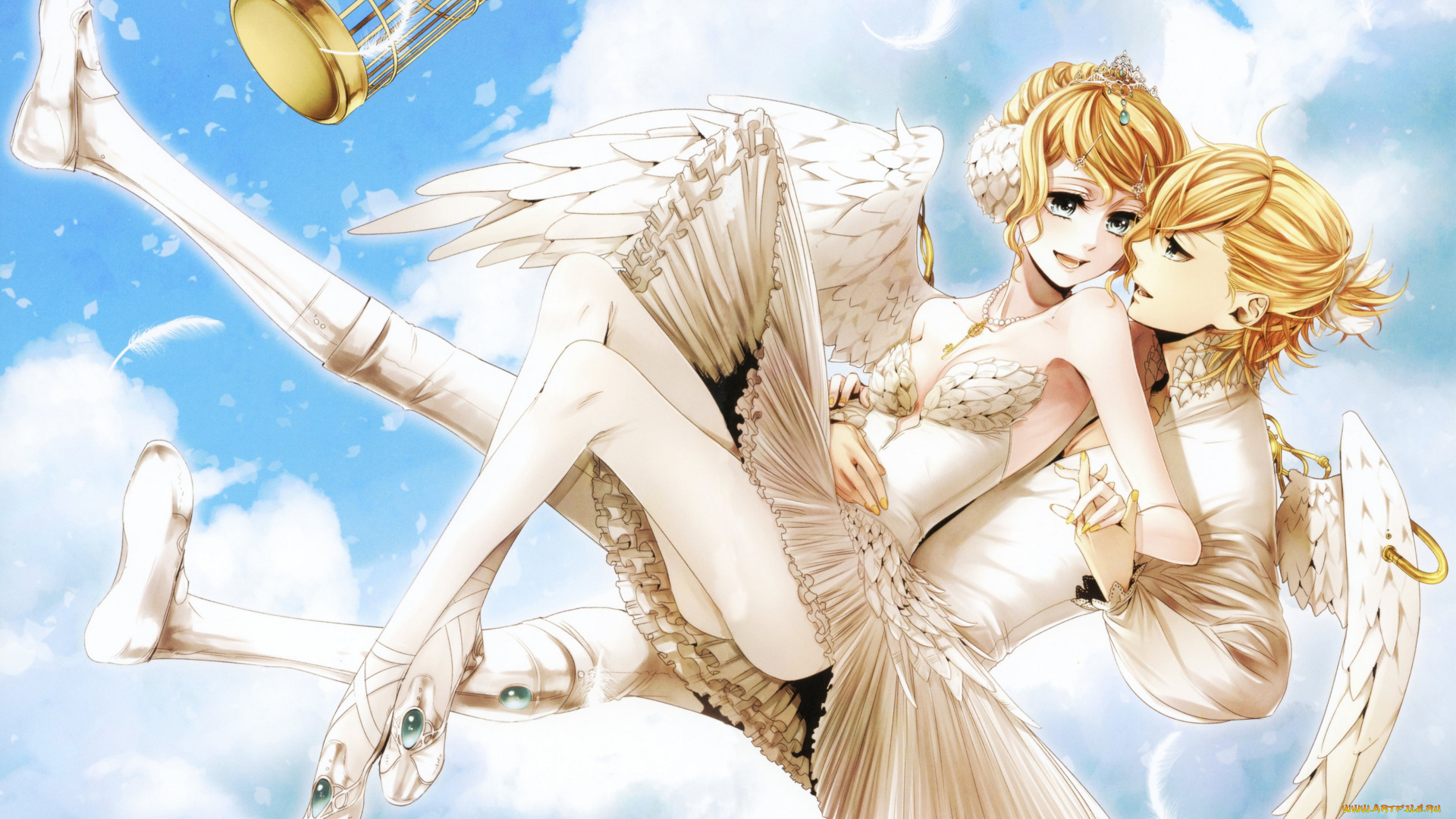 аниме, vocaloid, kagamine, rin, len