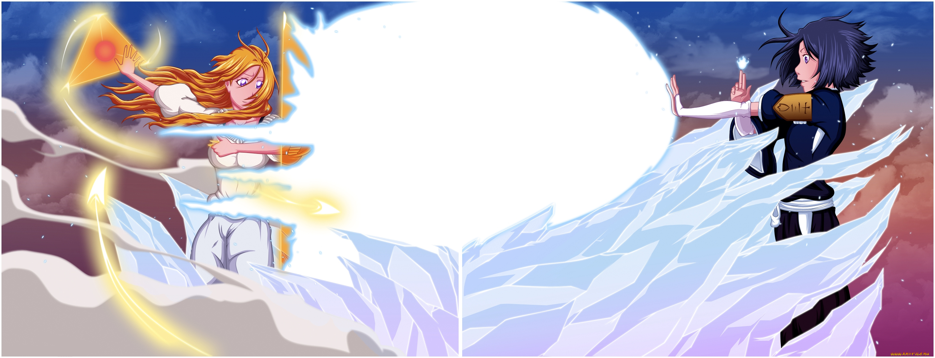 аниме, bleach, kuchiki, rukia, inoue, orihime