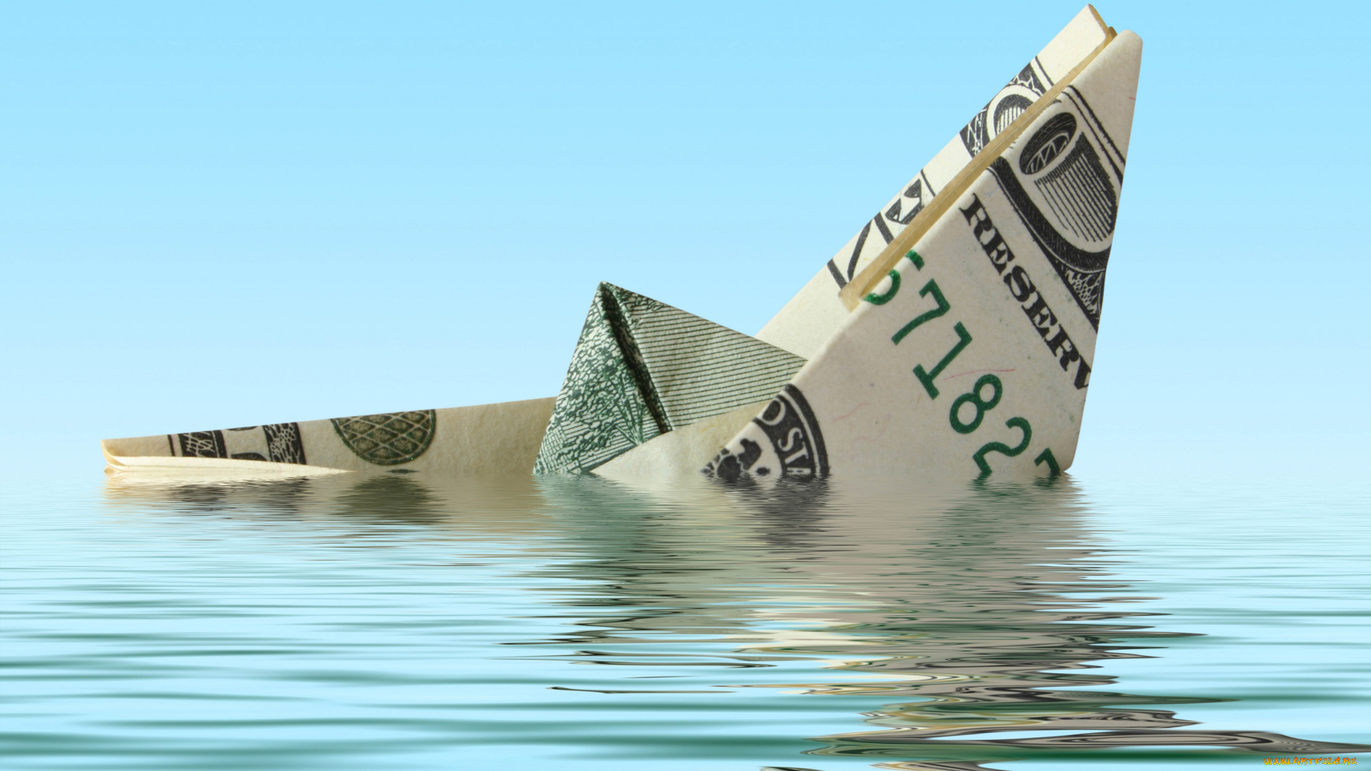 разное, золото, купюры, монеты, кораблик, доллар