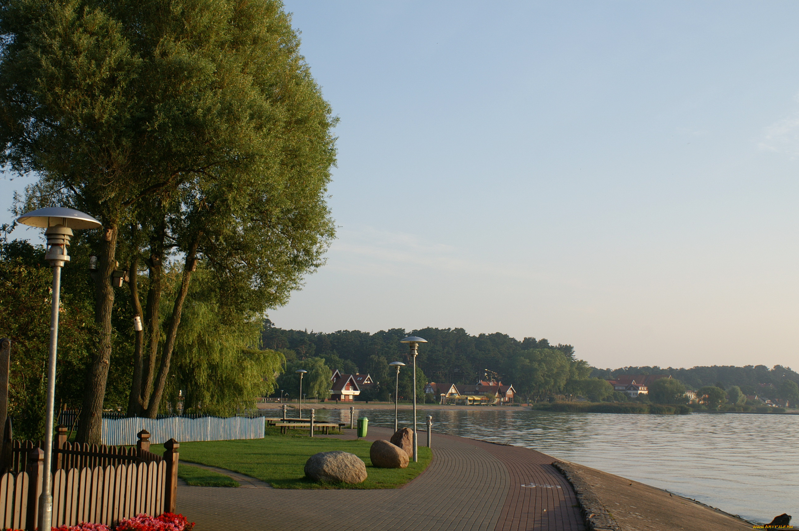 литва, клайпедский, уезд, неринга, нида, города, улицы, площади, набережные, залив, набережная