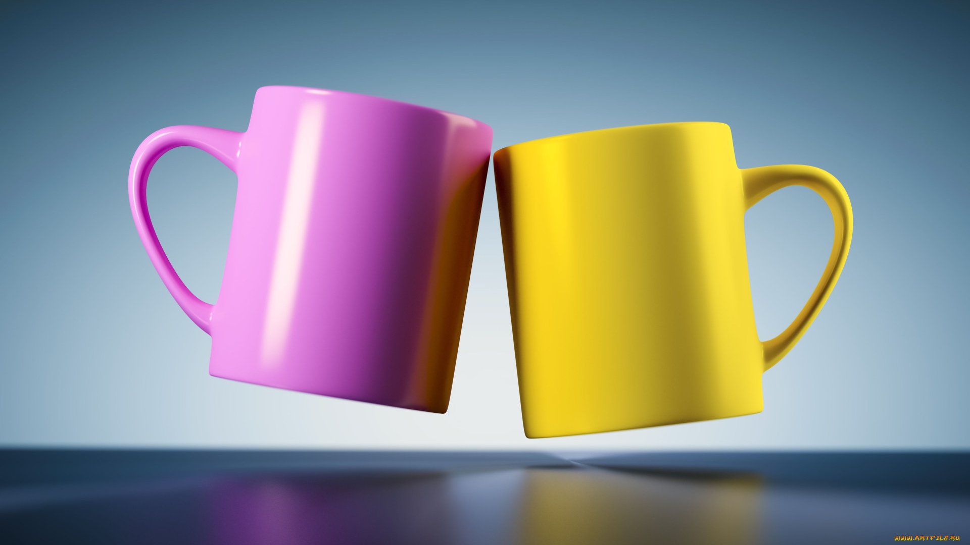 3д, графика, -другое, чашки