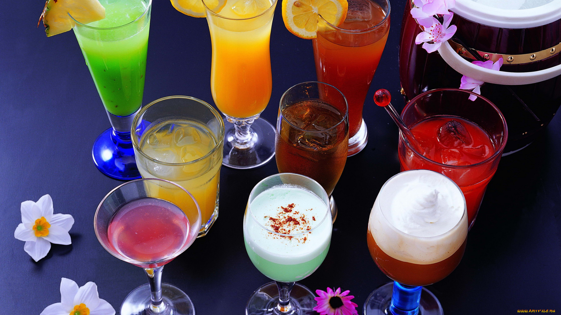 еда, напитки, , коктейль, бокалы, фрукты, коктейли