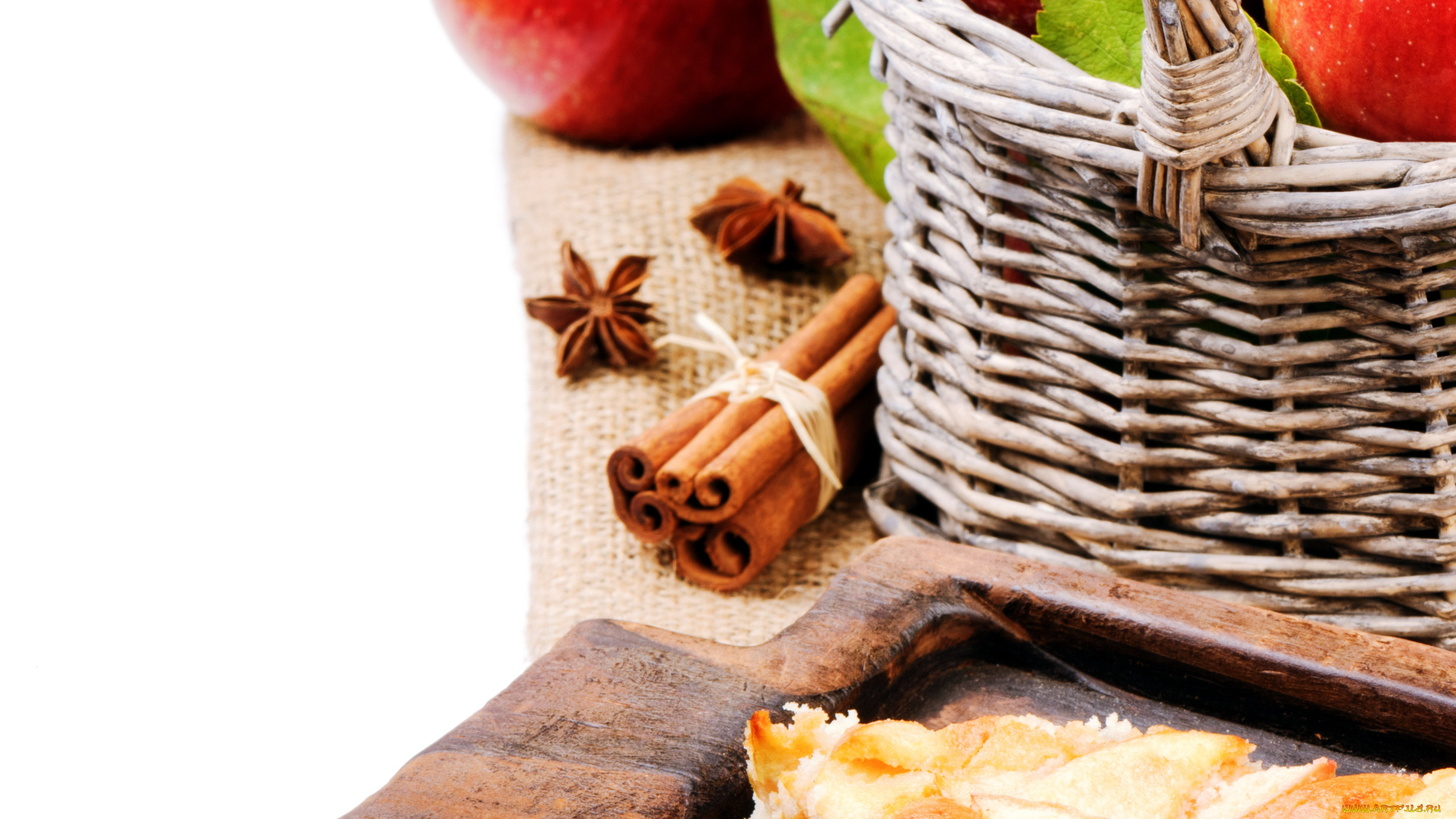 еда, пироги, пай, бадьян, яблоки, корица