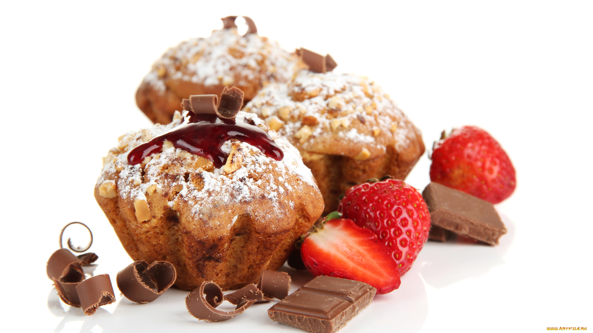 еда, пирожные, , кексы, , печенье, клубника, кекс